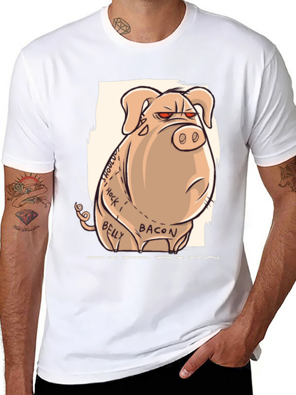 Funny Angry Pig Anatomy T-Shirt