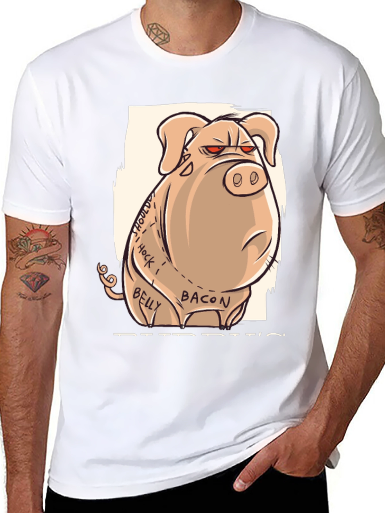 Funny Angry Pig Anatomy T-Shirt
