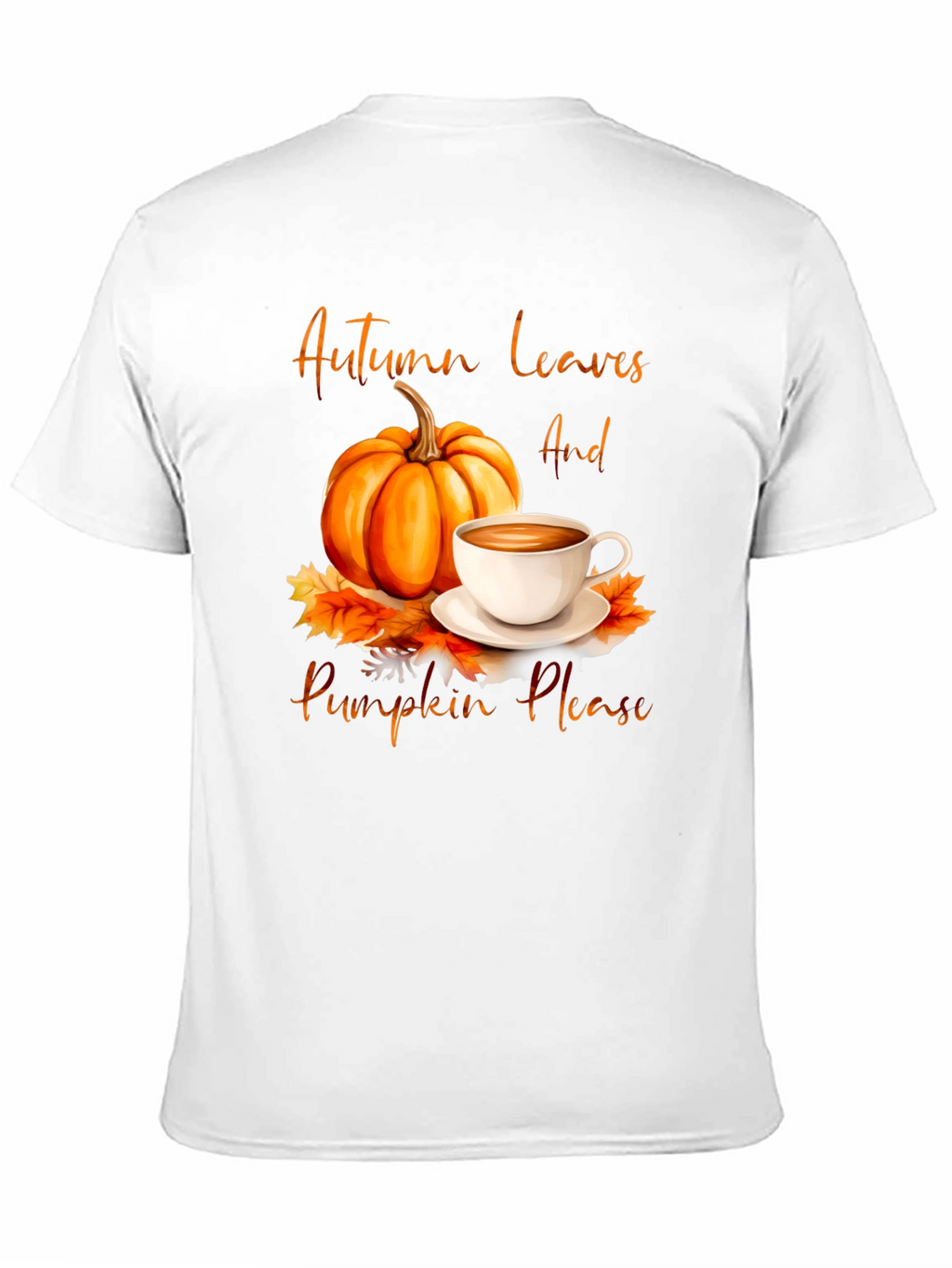 Autumn Leaves & Pumpkin Please Graphic T-Shirt