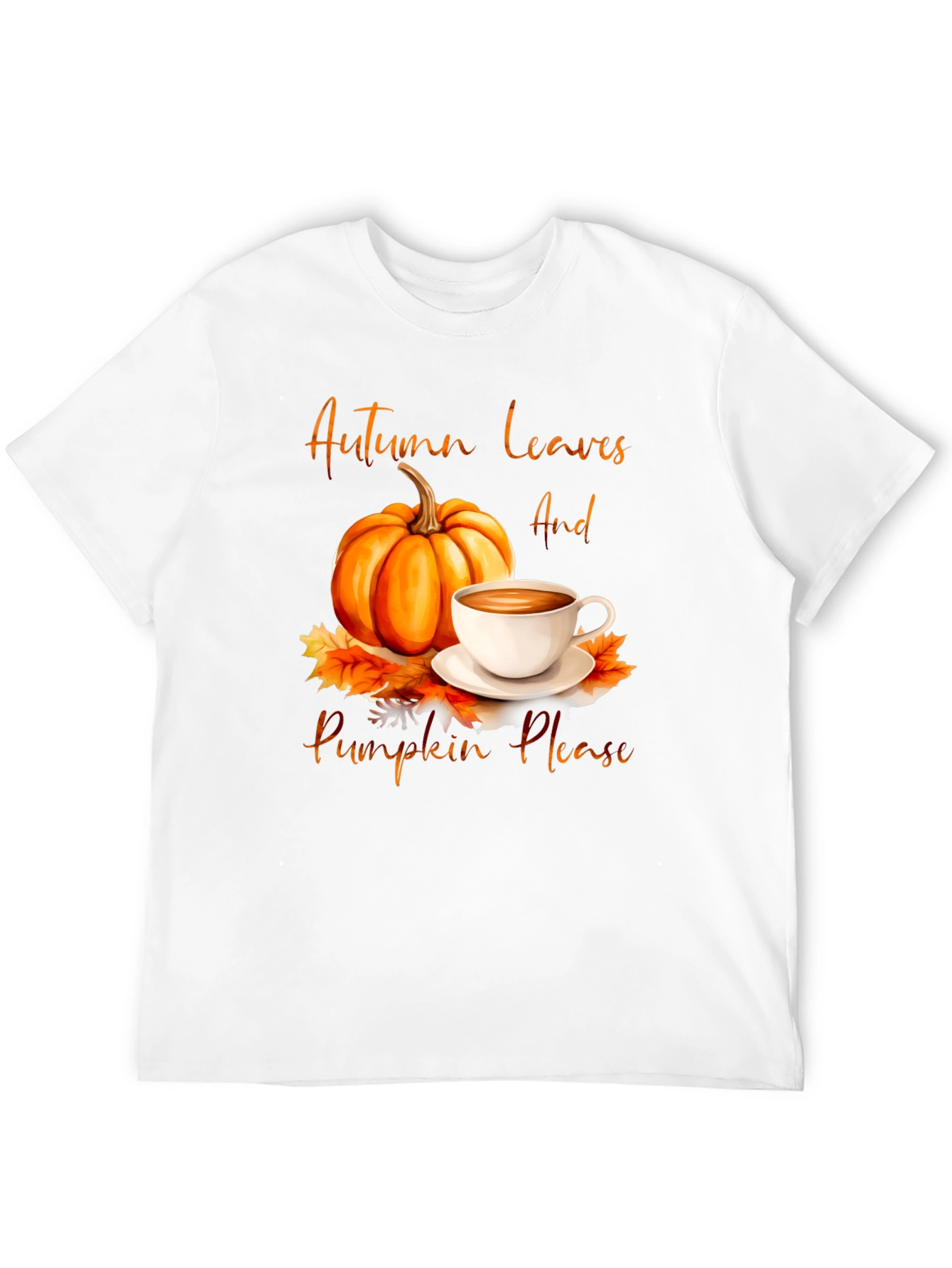 Autumn Leaves & Pumpkin Please Graphic T-Shirt