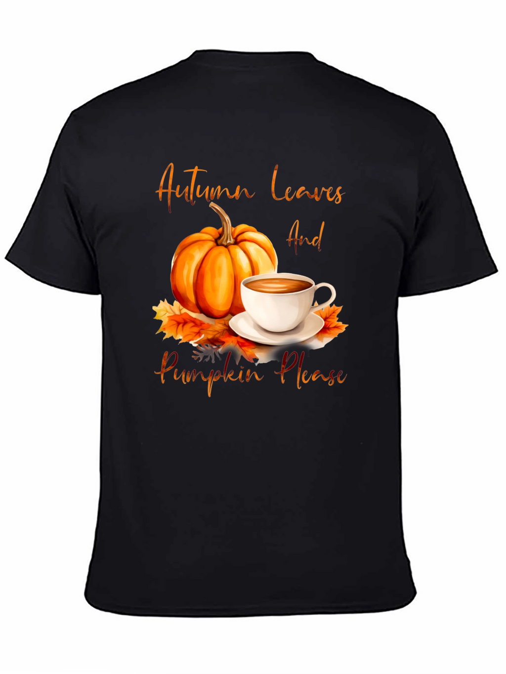 Autumn Leaves & Pumpkin Please Graphic T-Shirt