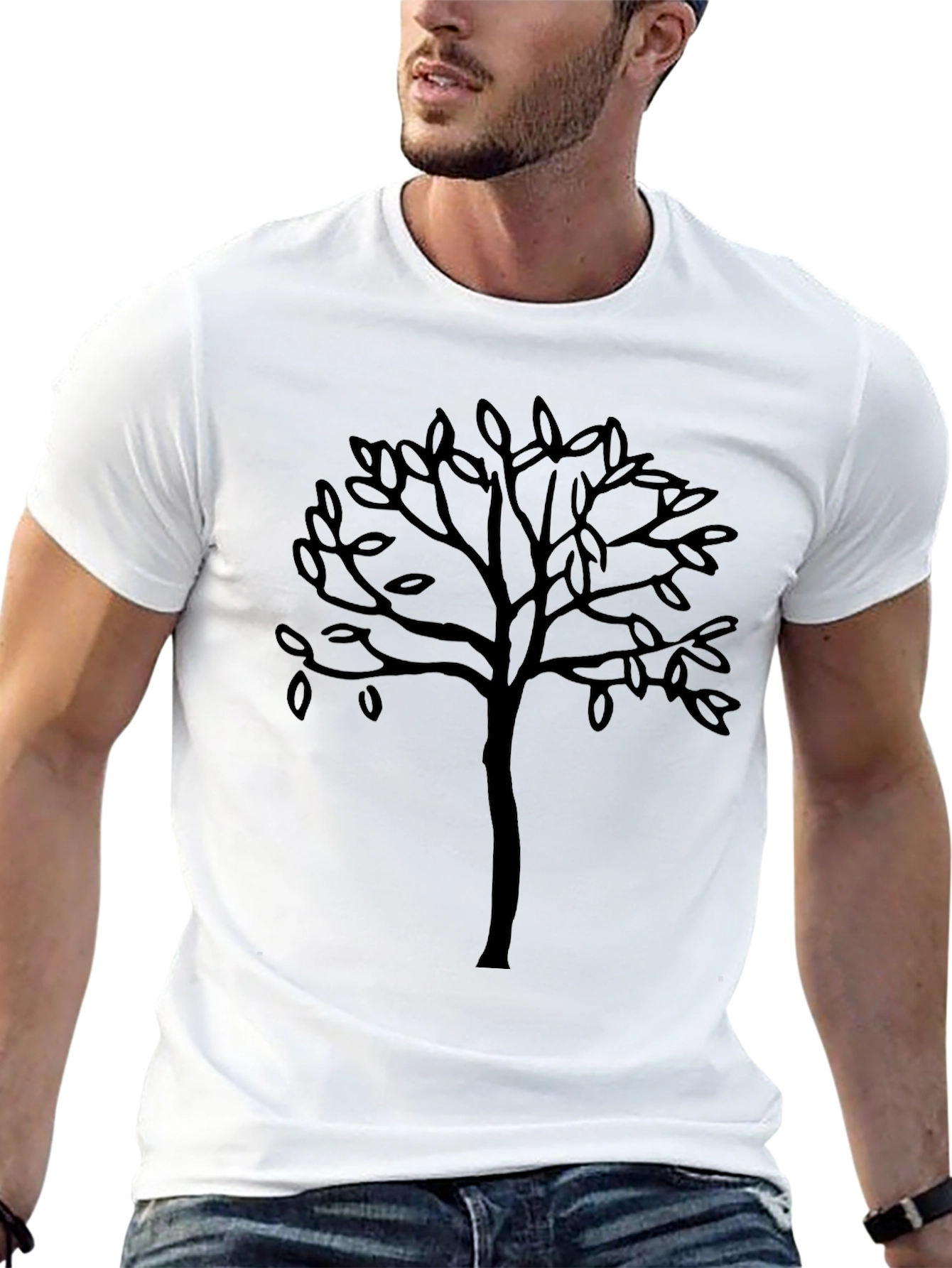 Black Tree Graphic Tee - Casual Mens T-Shirt