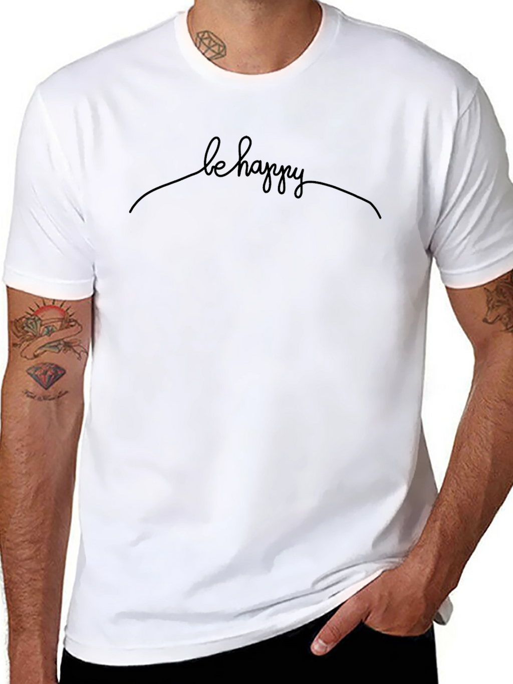 Be Happy Graphic Tee - Casual Comfort