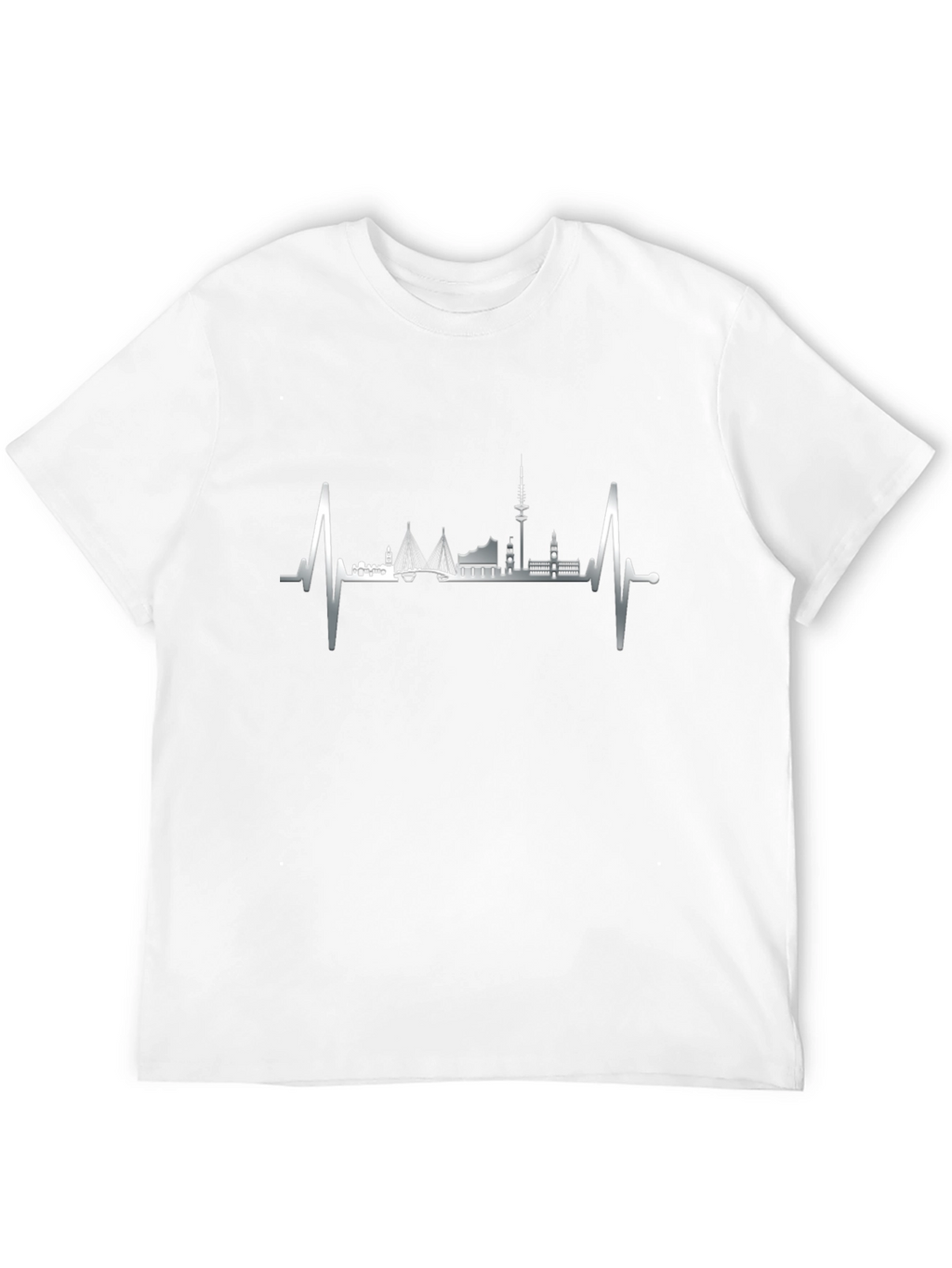 Hamburg Skyline Heartbeat Graphic Tee - Black