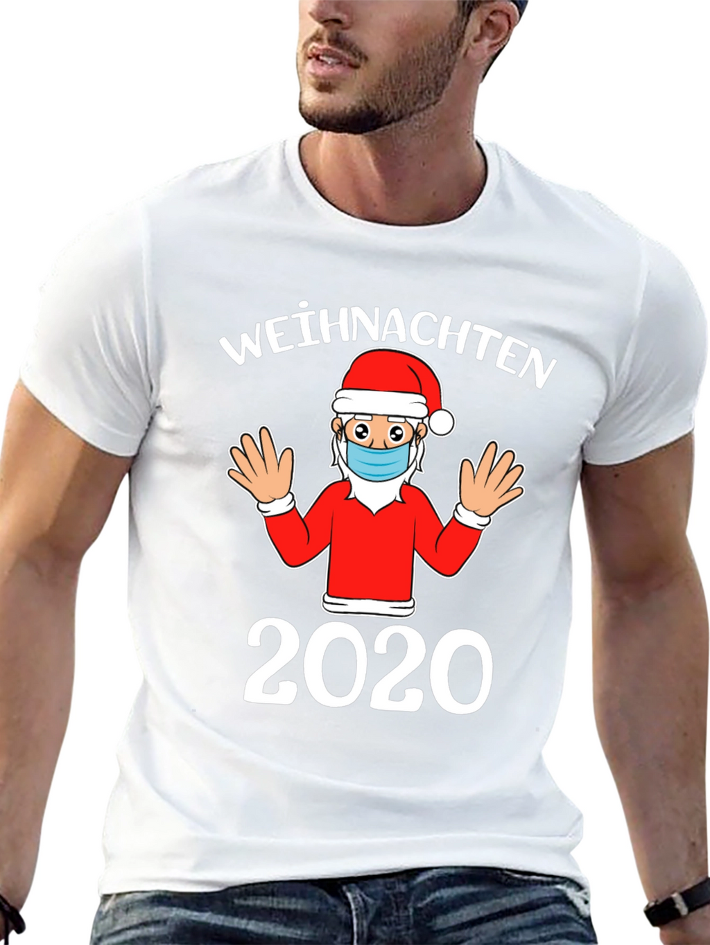 Christmas 2020 Santa Face Mask T-Shirt
