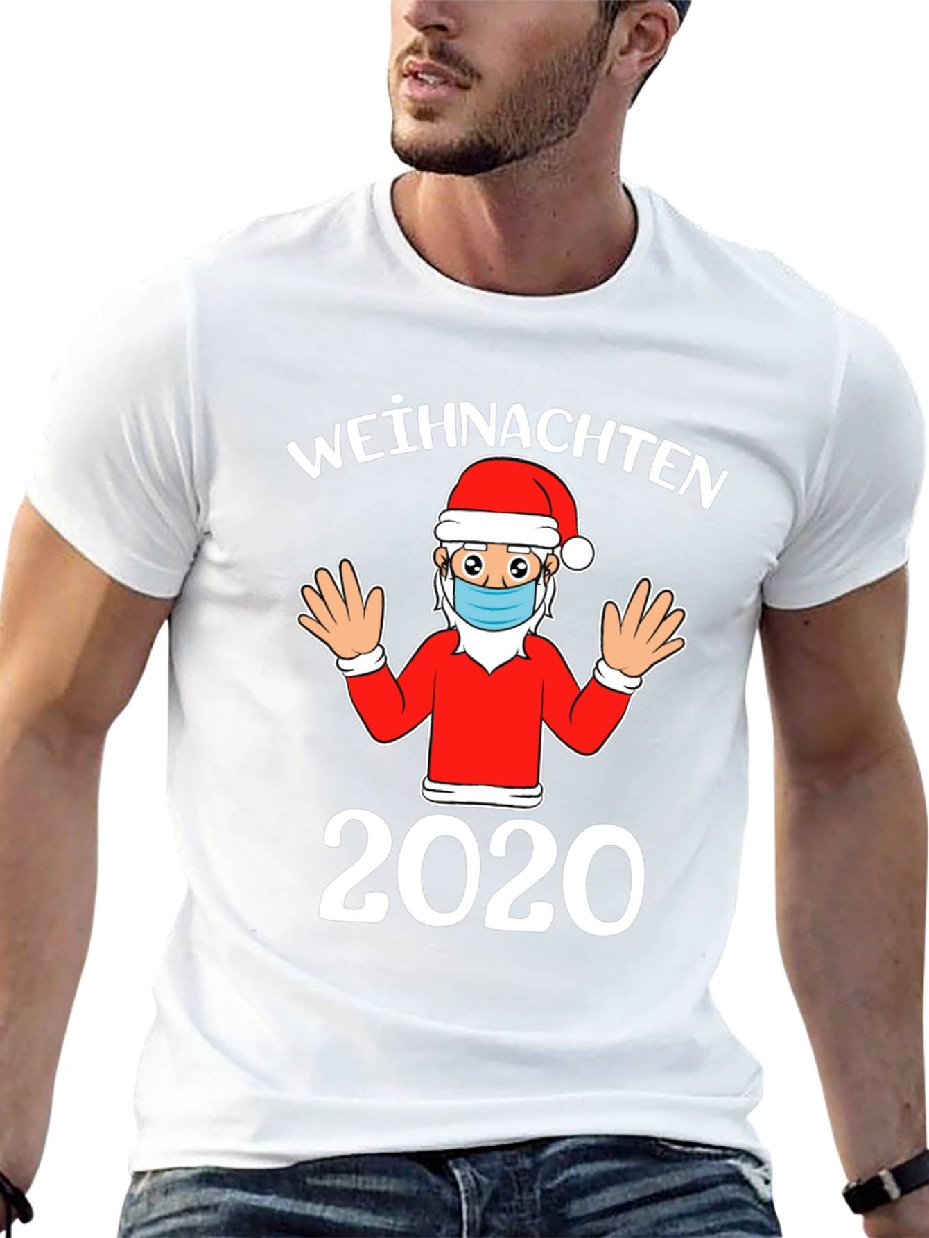 Christmas 2020 Santa Face Mask T-Shirt