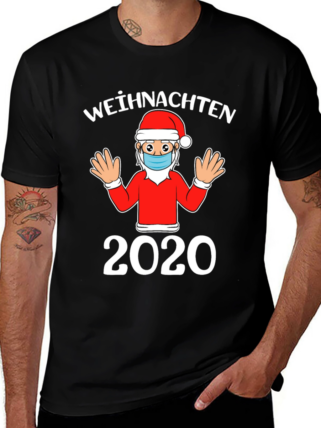 Christmas 2020 Santa Face Mask T-Shirt