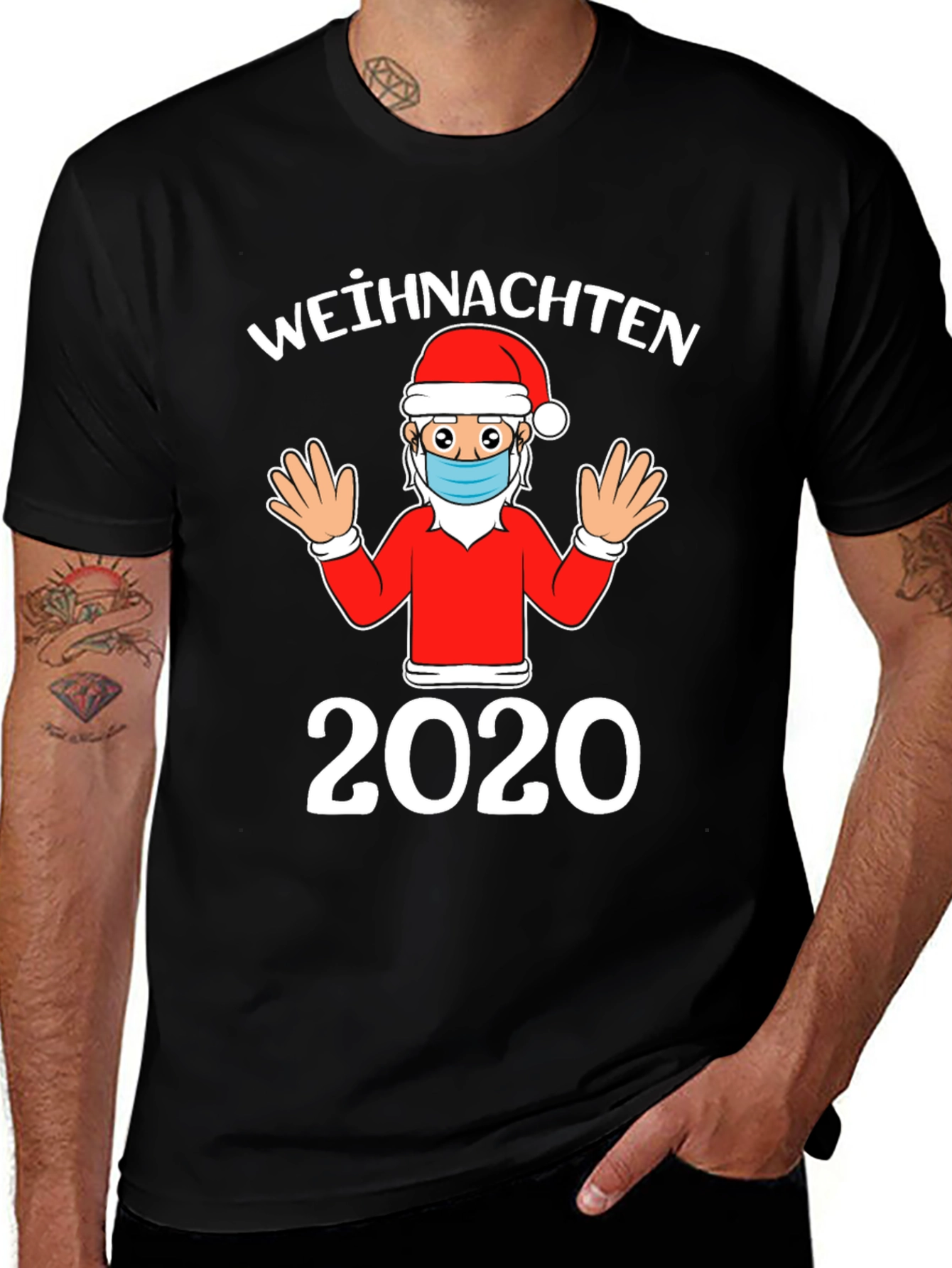Christmas 2020 Santa Face Mask T-Shirt
