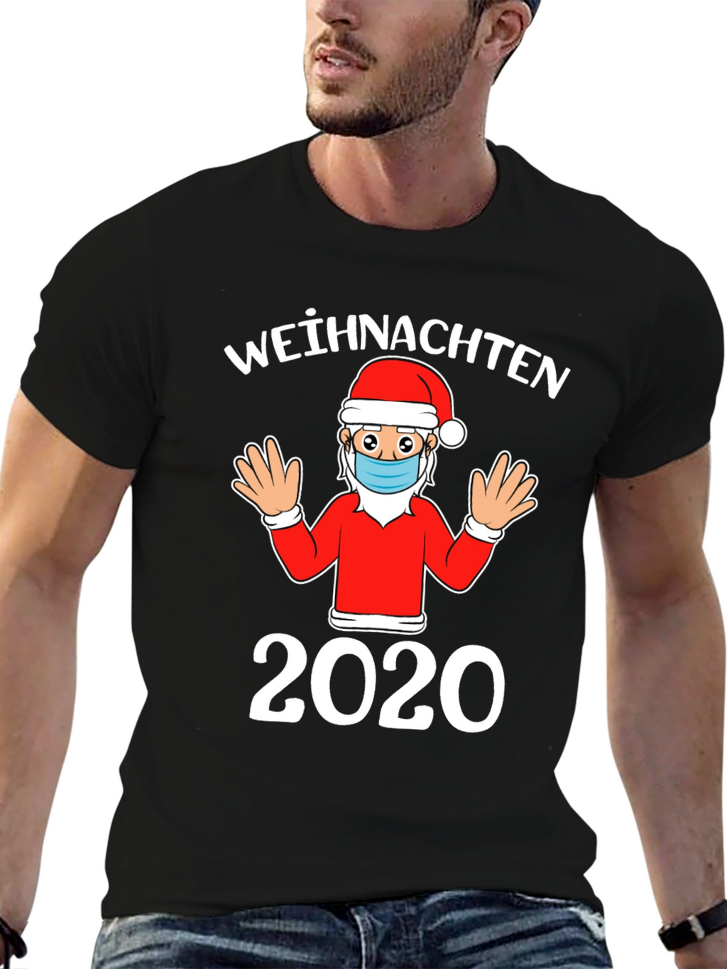 Christmas 2020 Santa Face Mask T-Shirt