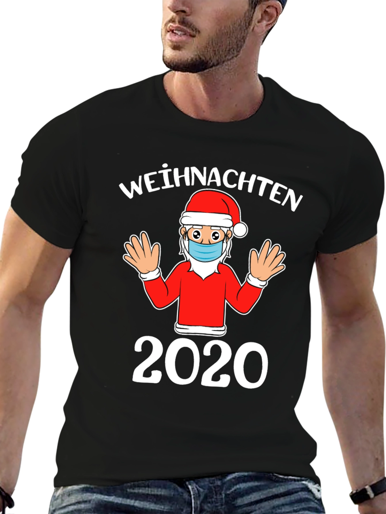 Christmas 2020 Santa Face Mask T-Shirt