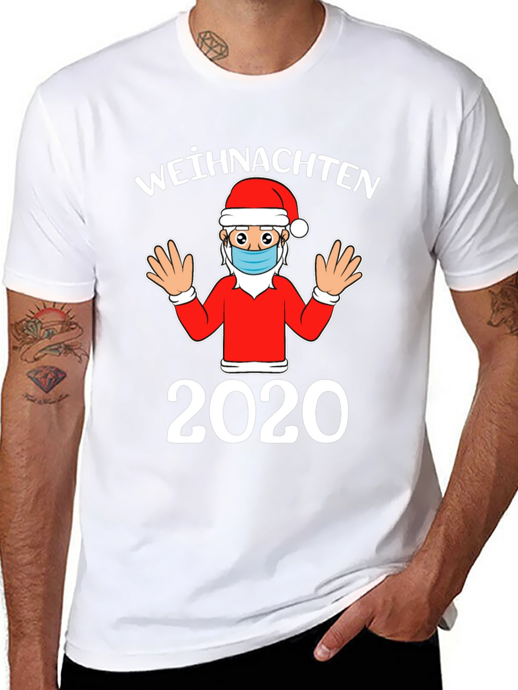 Christmas 2020 Santa Face Mask T-Shirt