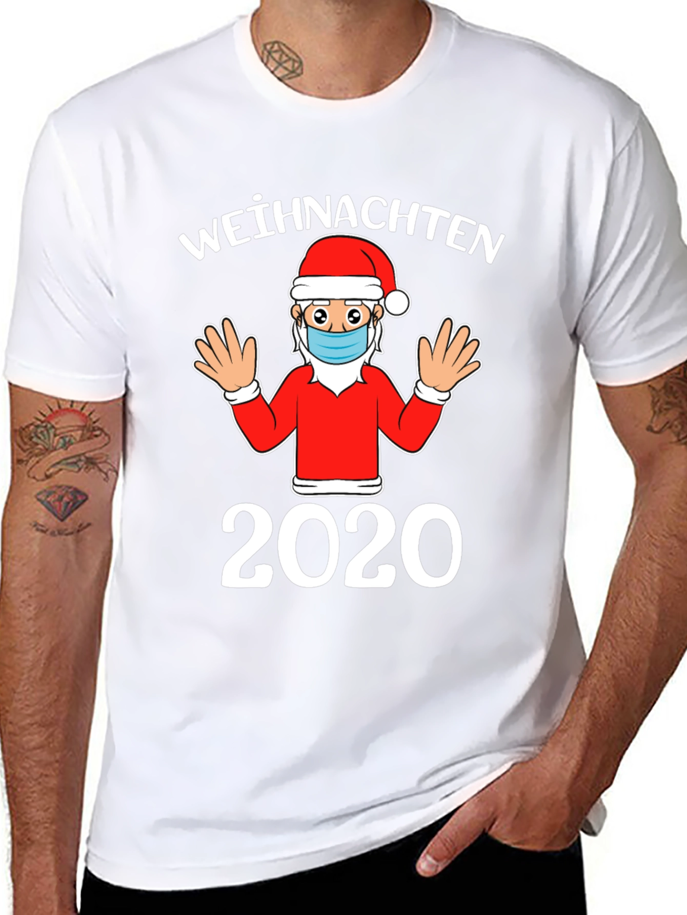 Christmas 2020 Santa Face Mask T-Shirt