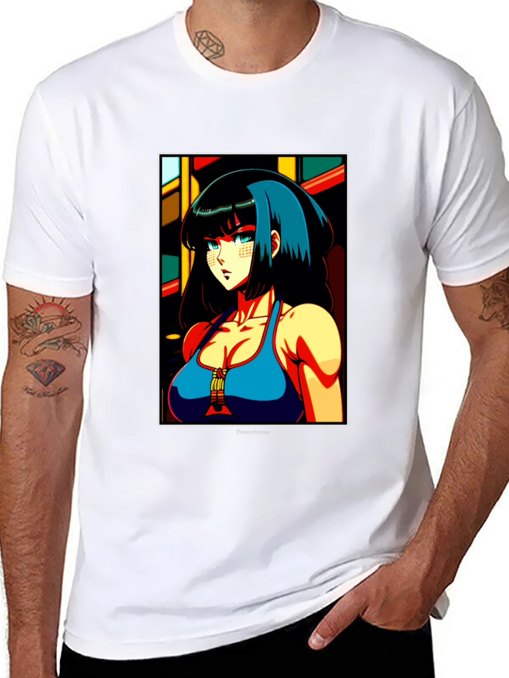 Anime Girl Graphic Print Black T-Shirt
