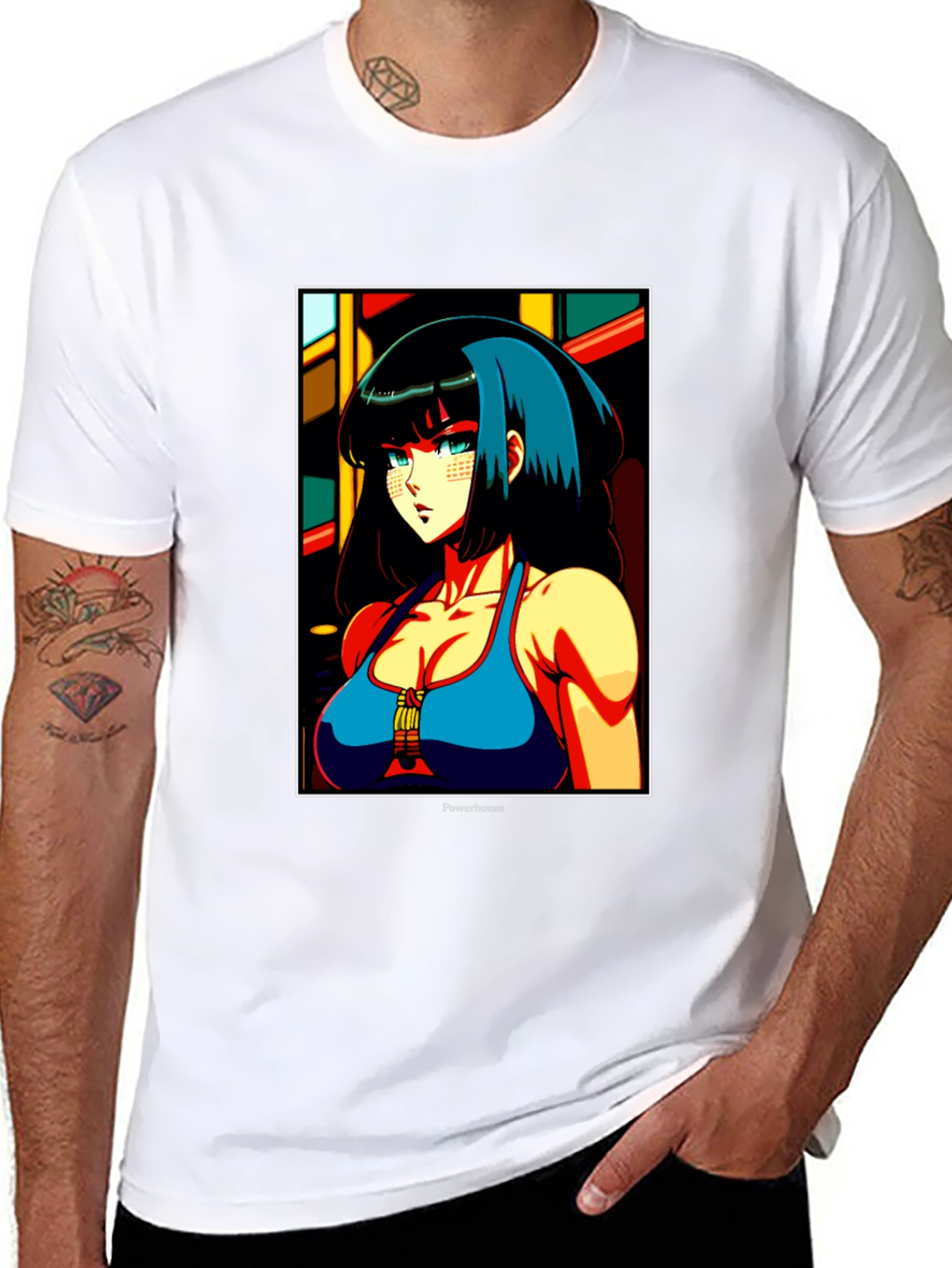 Anime Girl Graphic Print Black T-Shirt