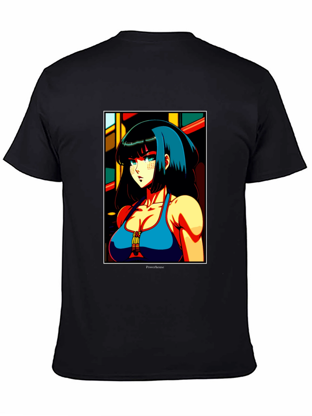 Anime Girl Graphic Print Black T-Shirt