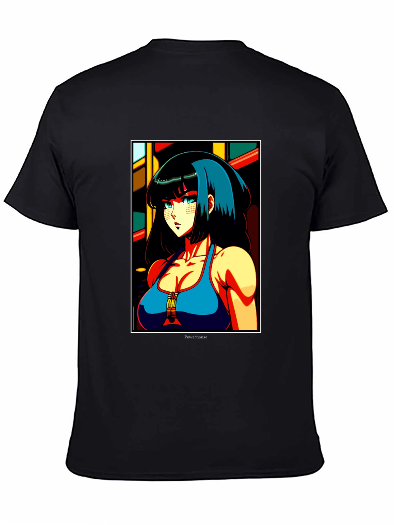 Anime Girl Graphic Print Black T-Shirt