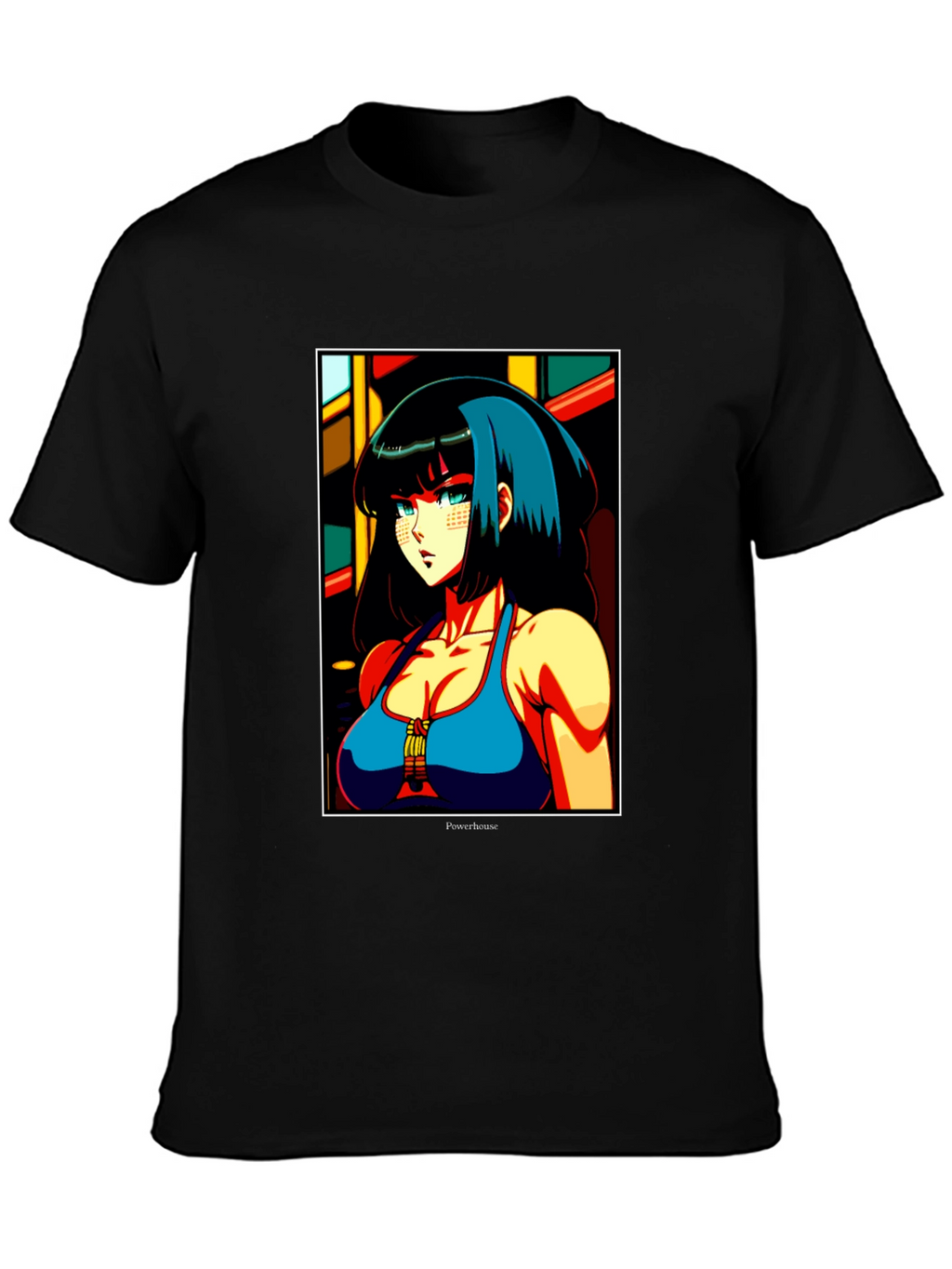 Anime Girl Graphic Print Black T-Shirt