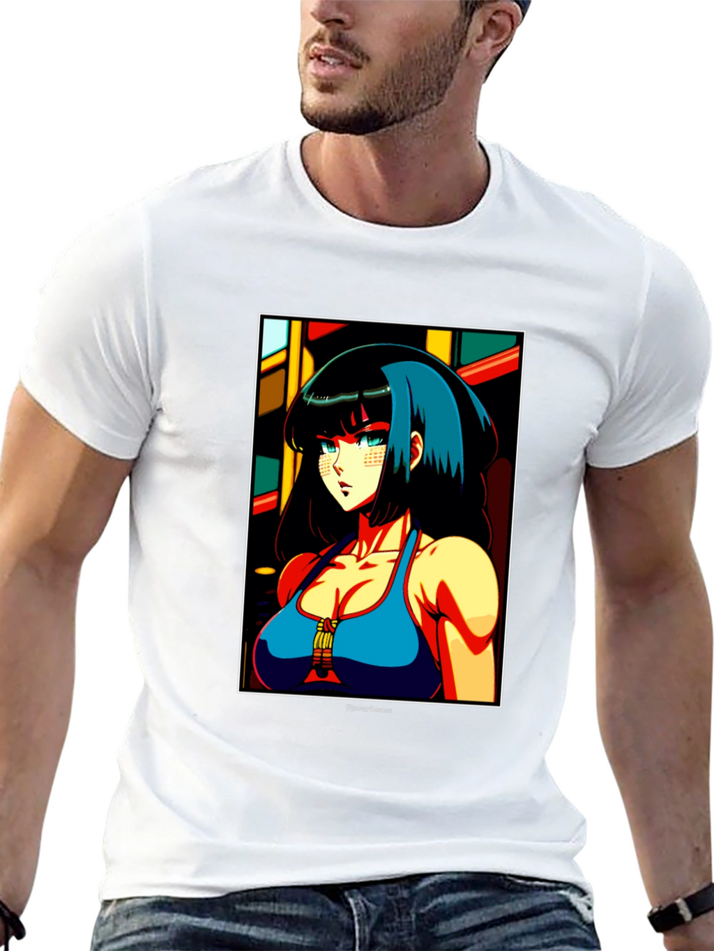 Anime Girl Graphic Print Black T-Shirt