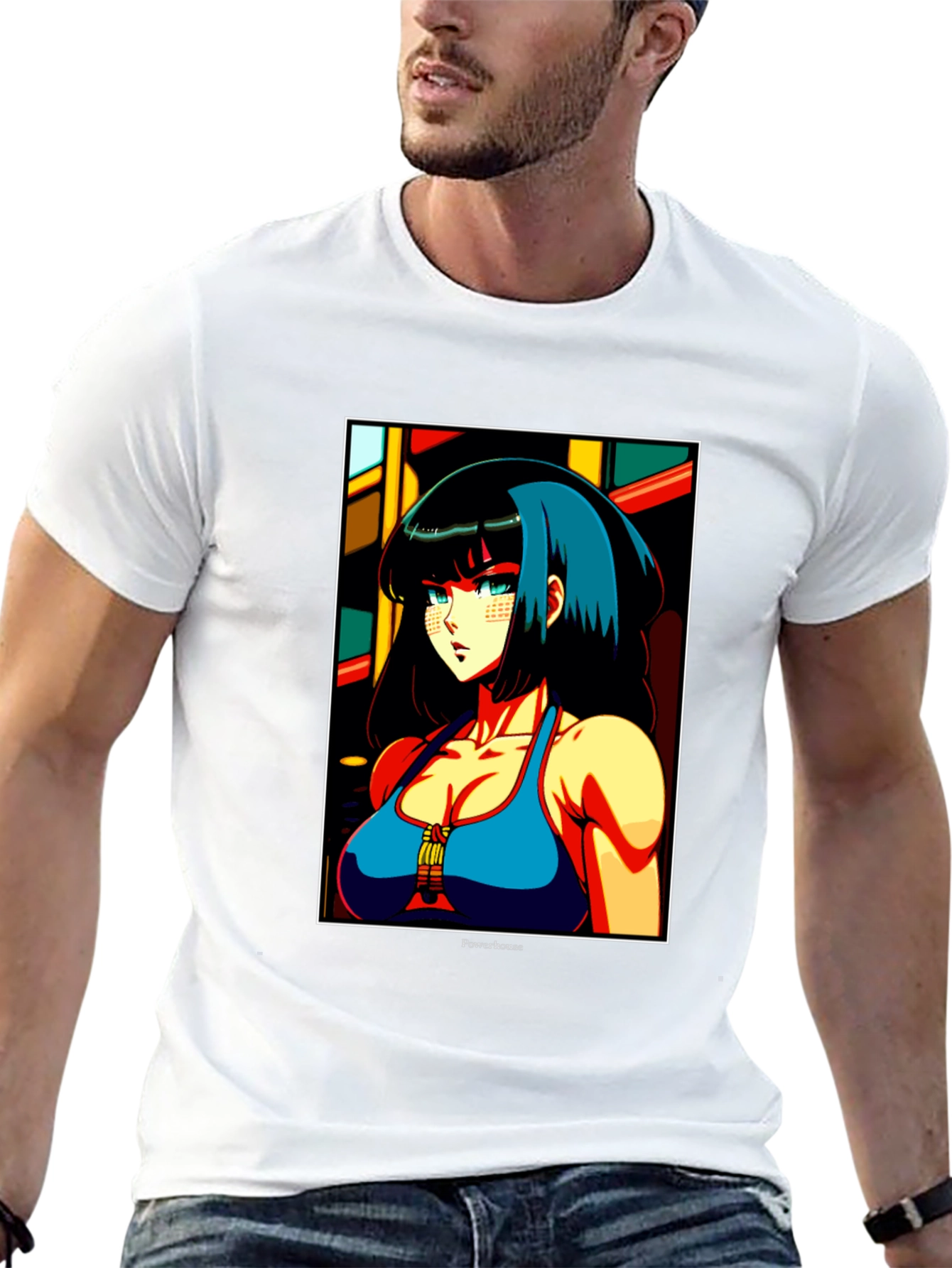 Anime Girl Graphic Print Black T-Shirt