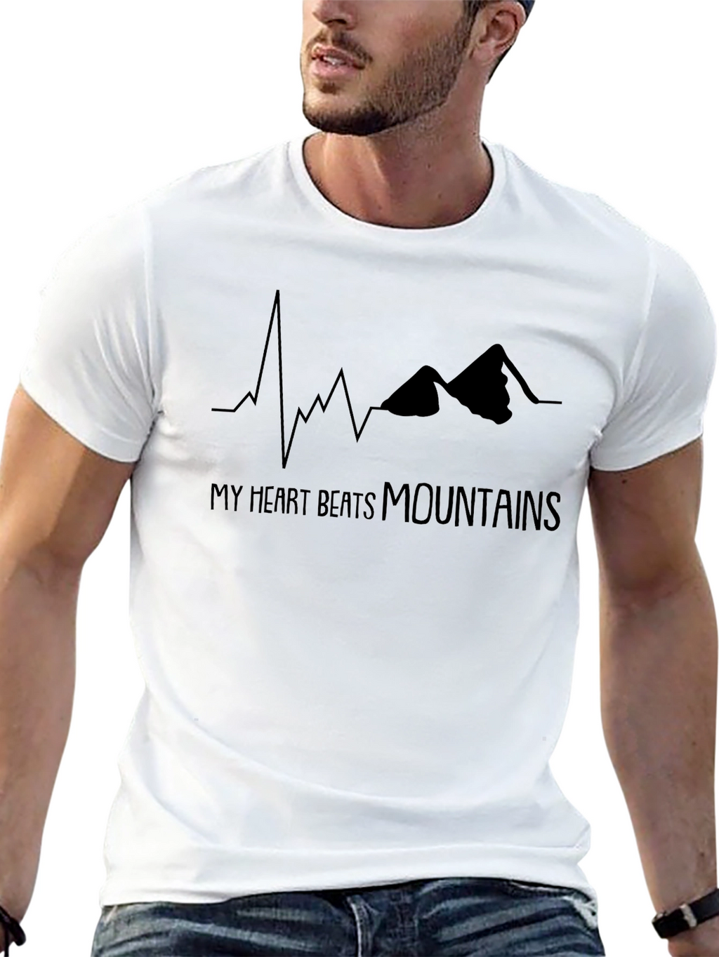 Heart Beats Mountains T-Shirt