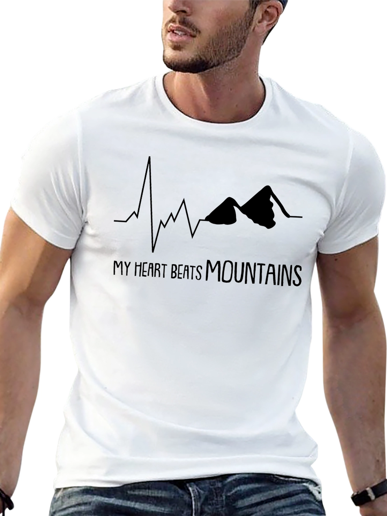 Heart Beats Mountains T-Shirt