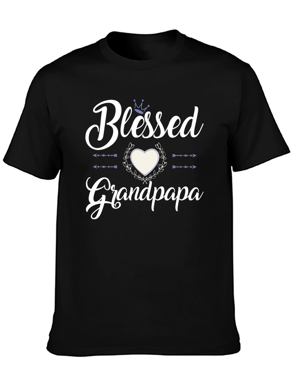 Blessed Grandpa T-Shirt - Heart & Crown Design