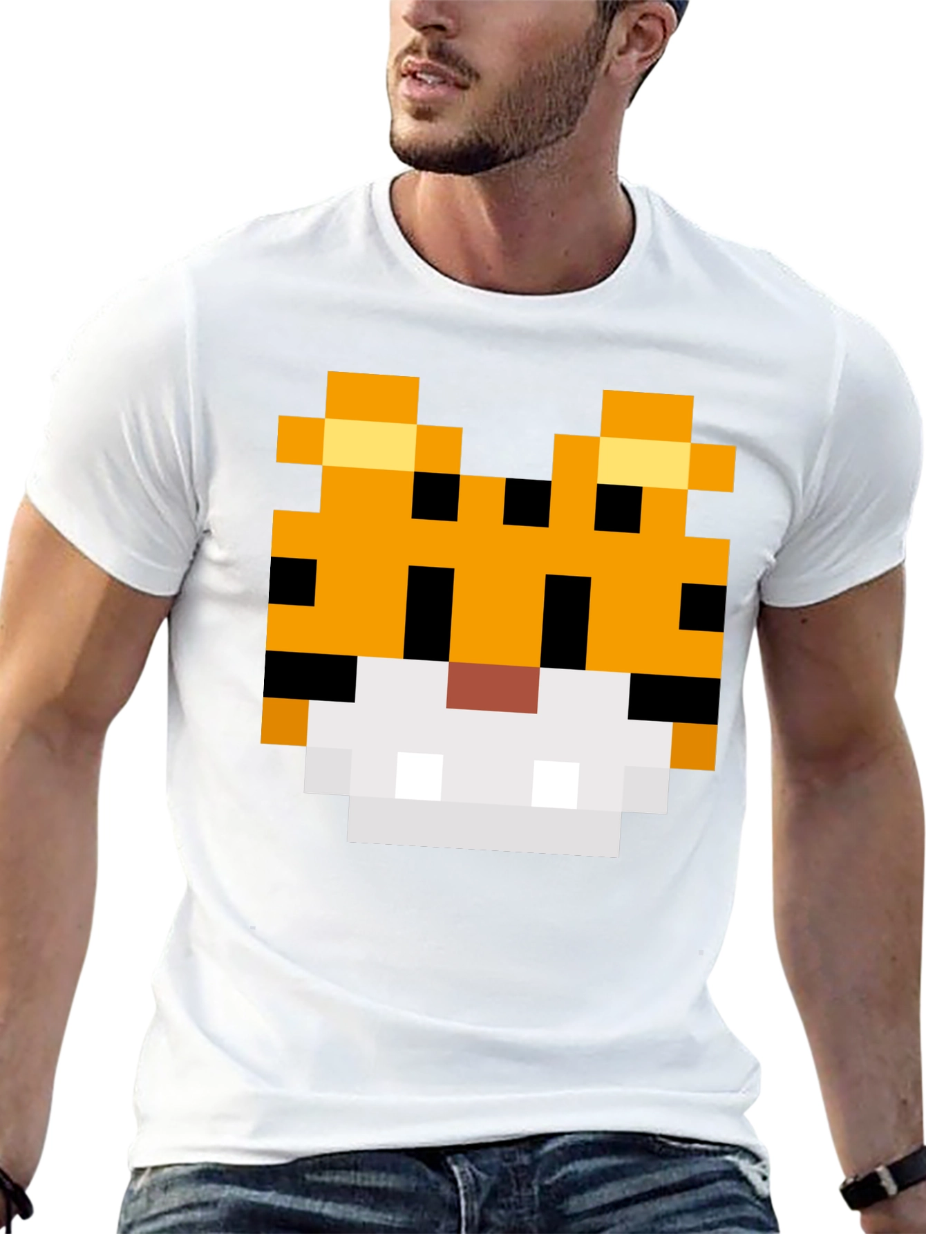 8-Bit Pixel Tiger Graphic Tee