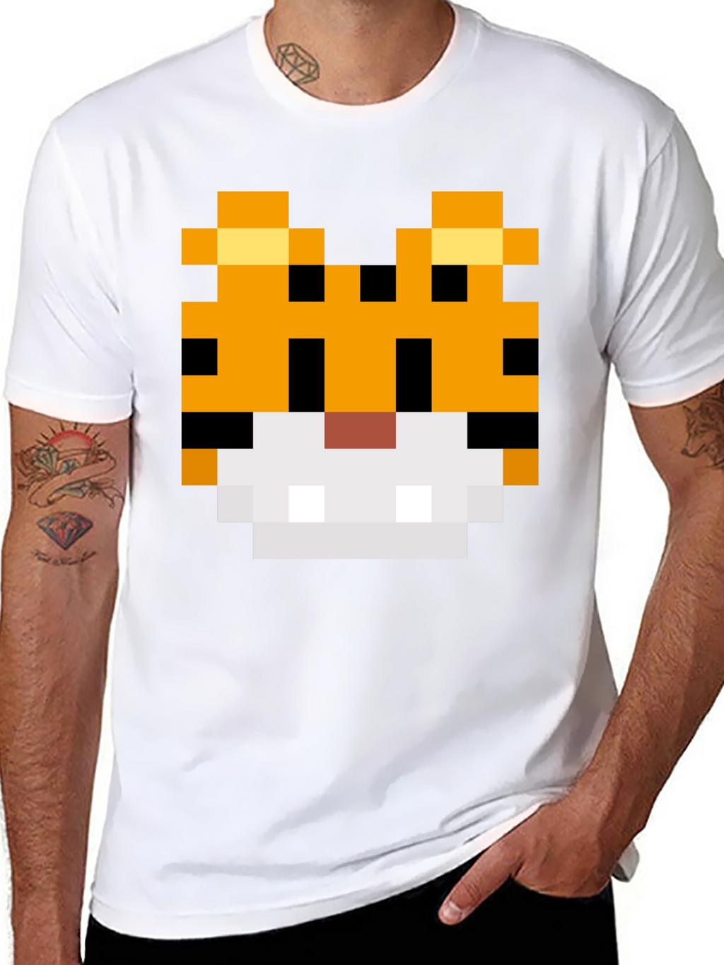 8-Bit Pixel Tiger Graphic Tee