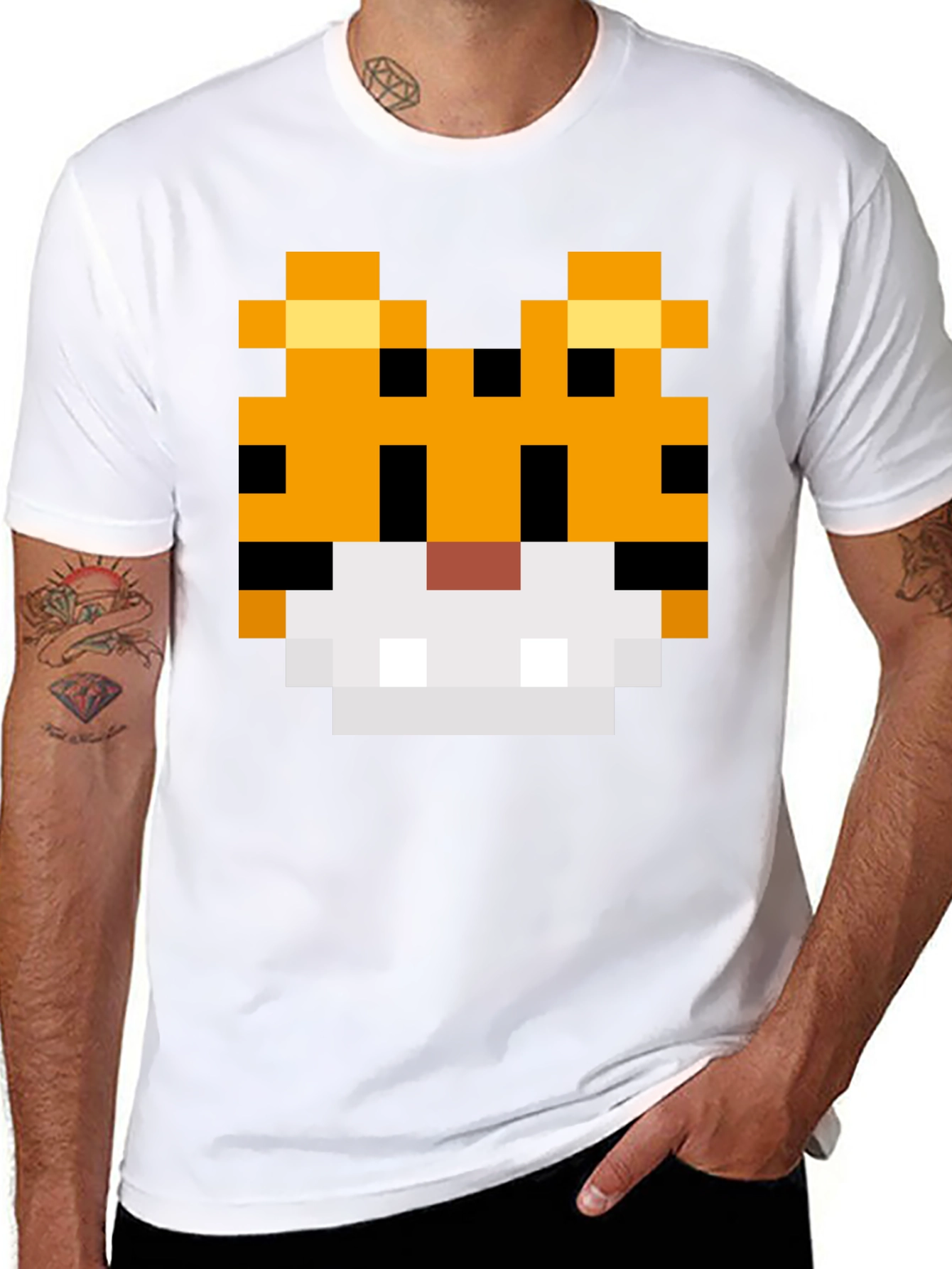 8-Bit Pixel Tiger Graphic Tee