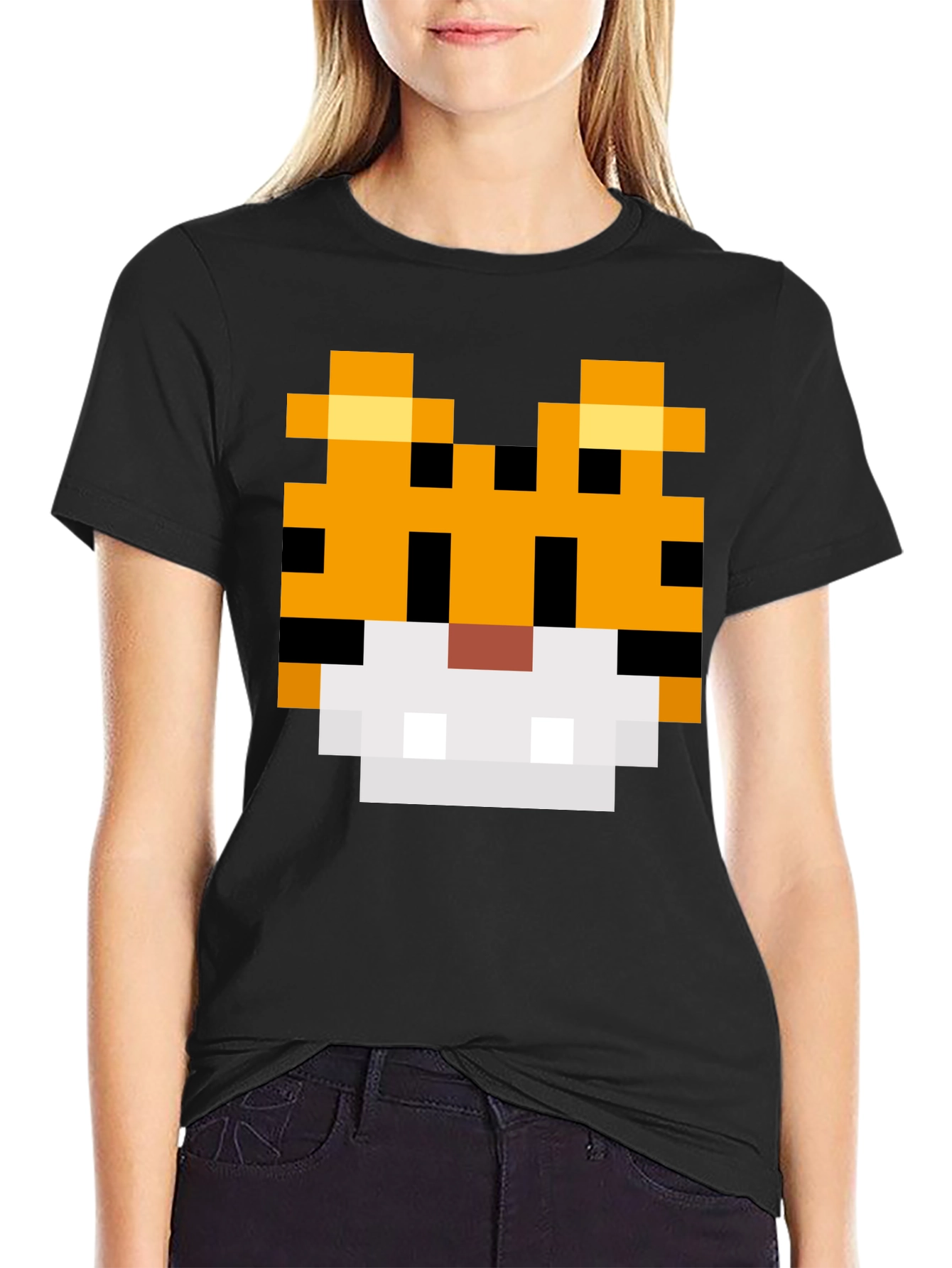 8-Bit Pixel Tiger Graphic Tee