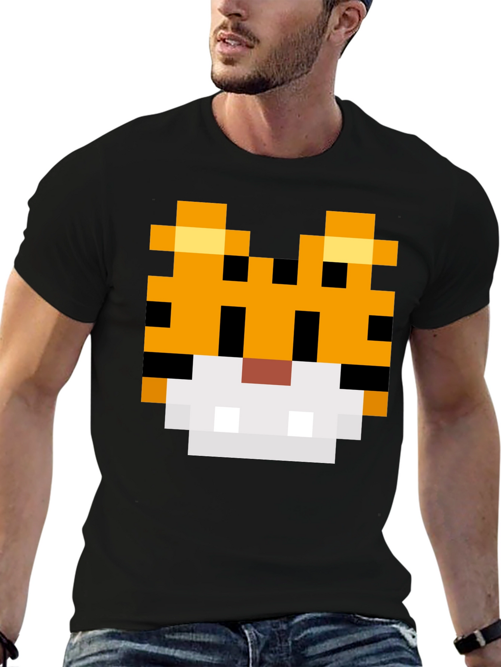 8-Bit Pixel Tiger Graphic Tee