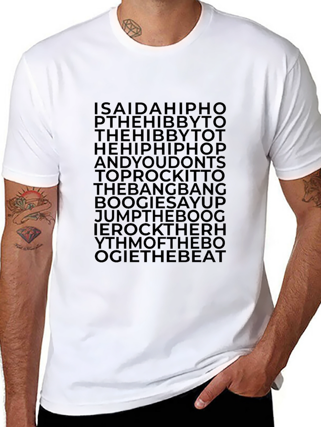 ISAIDAHIPHOP Mens Black Graphic Tee