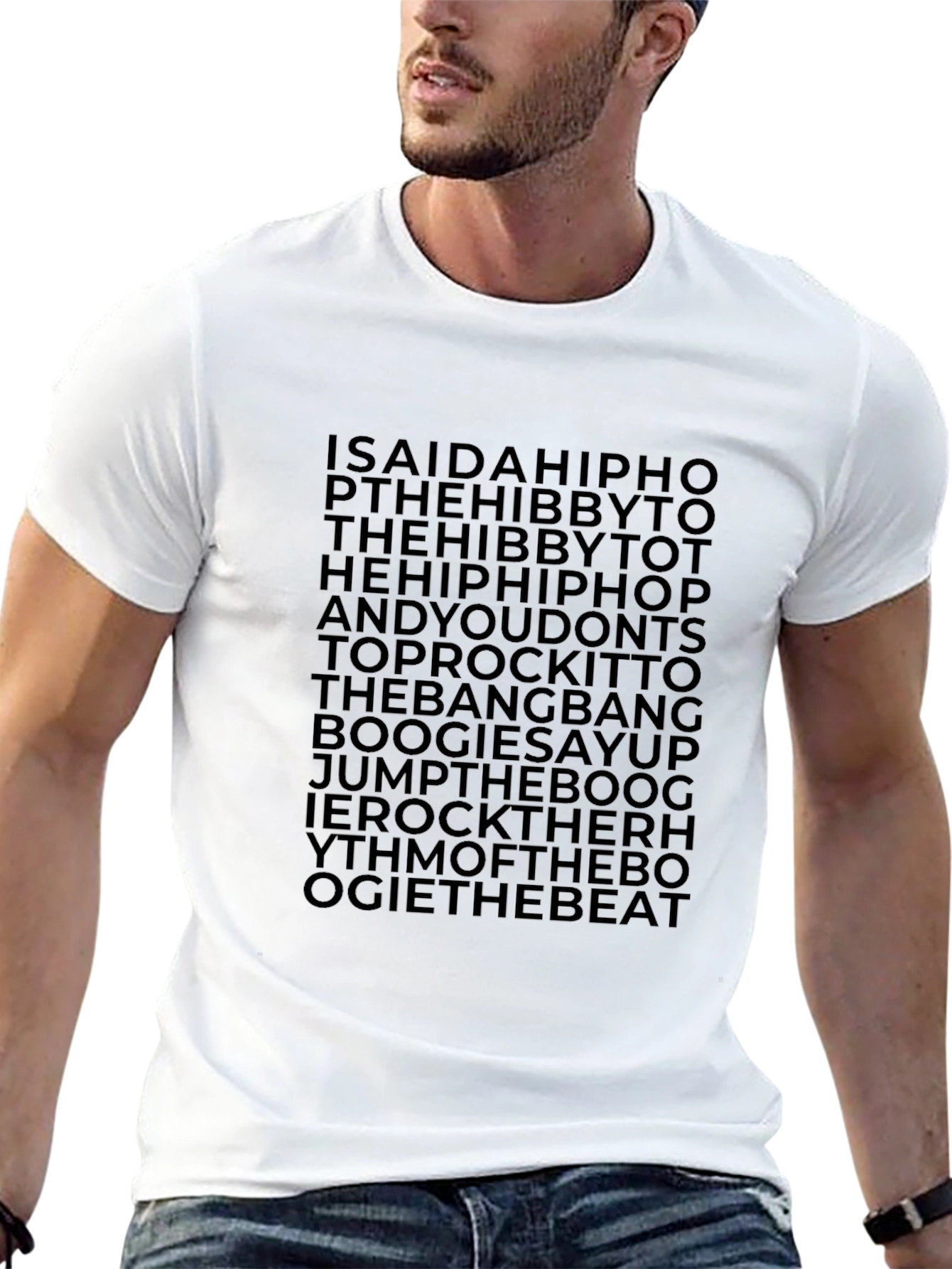 ISAIDAHIPHOP Mens Black Graphic Tee