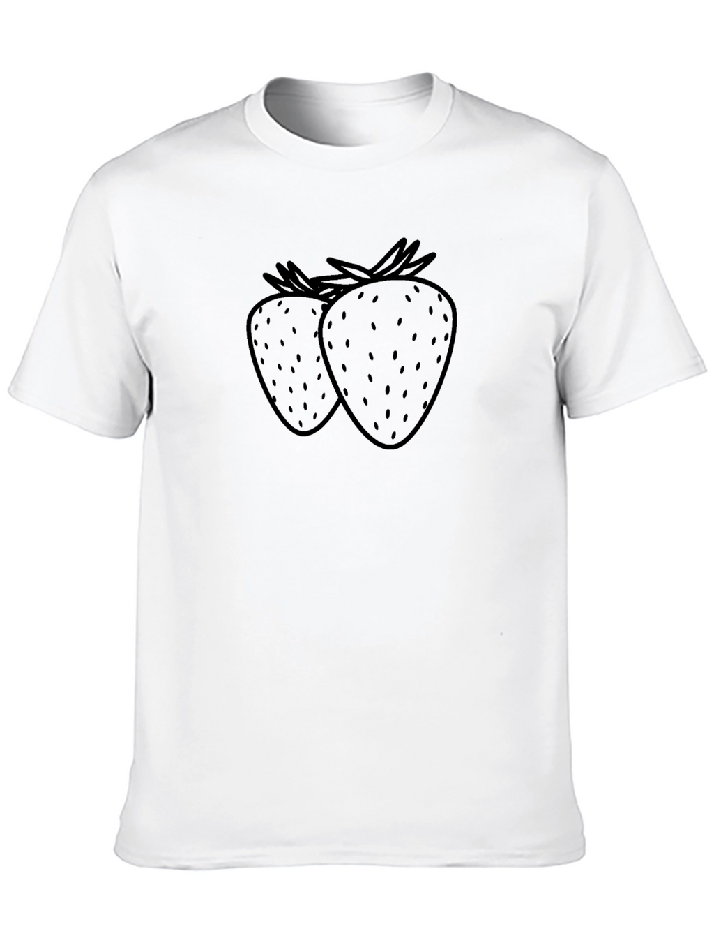 Black T-Shirt with Strawberry Design