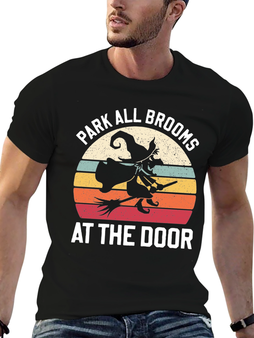 Park All Brooms At The Door Halloween Tee
