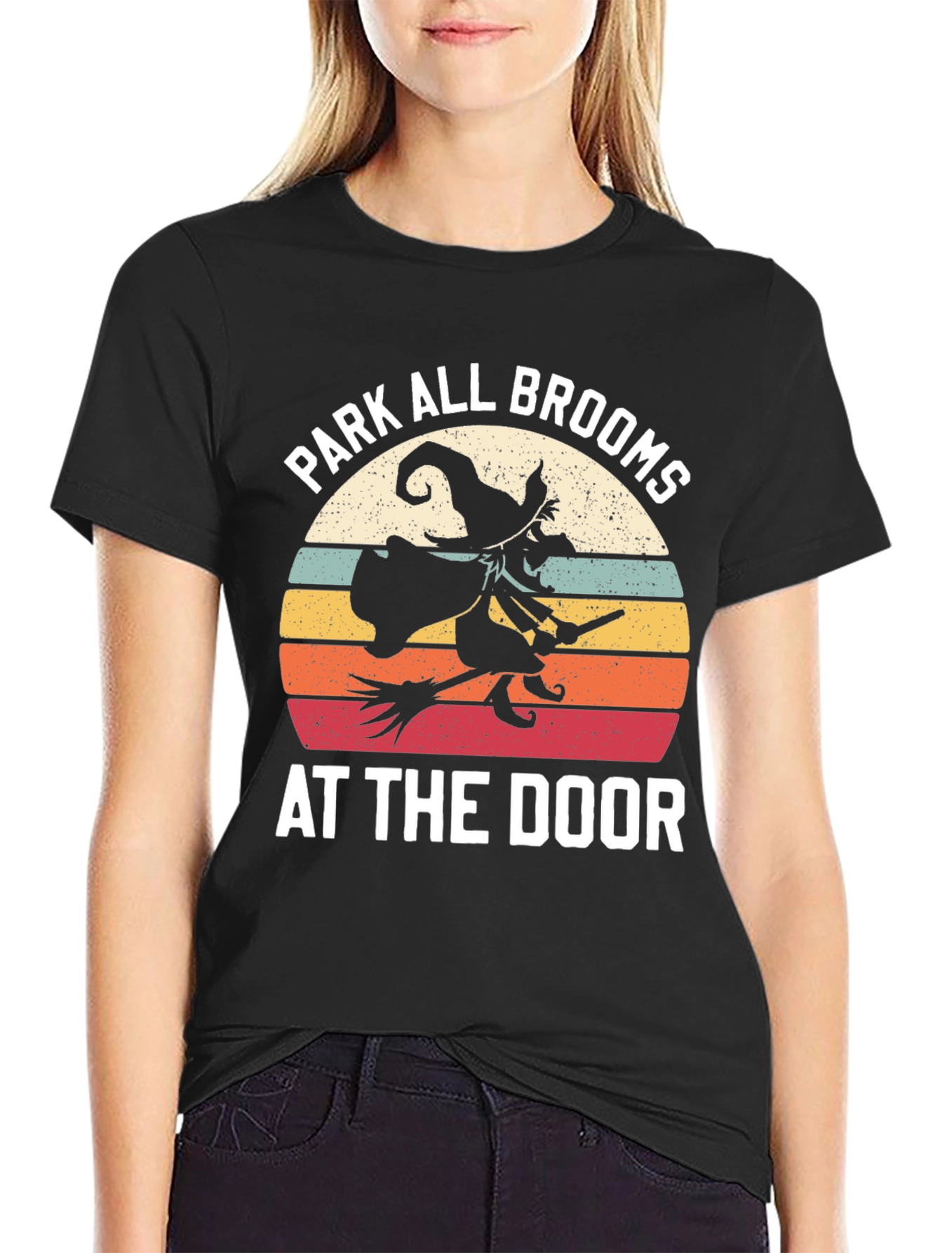 Park All Brooms At The Door Halloween Tee