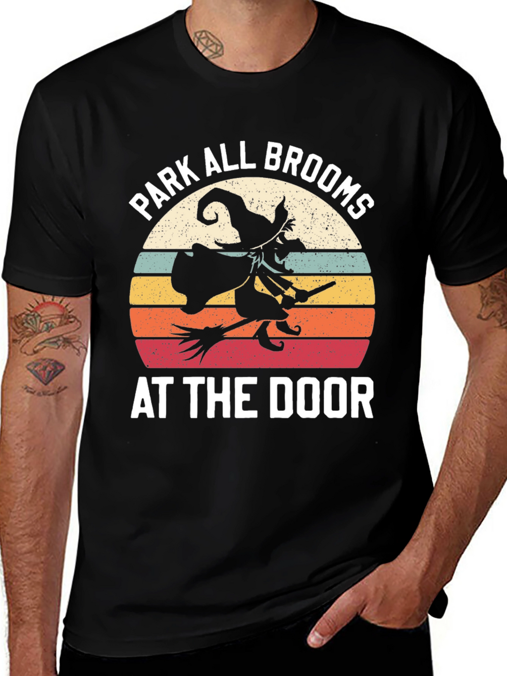 Park All Brooms At The Door Halloween Tee