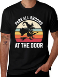 Park All Brooms At The Door Halloween Tee