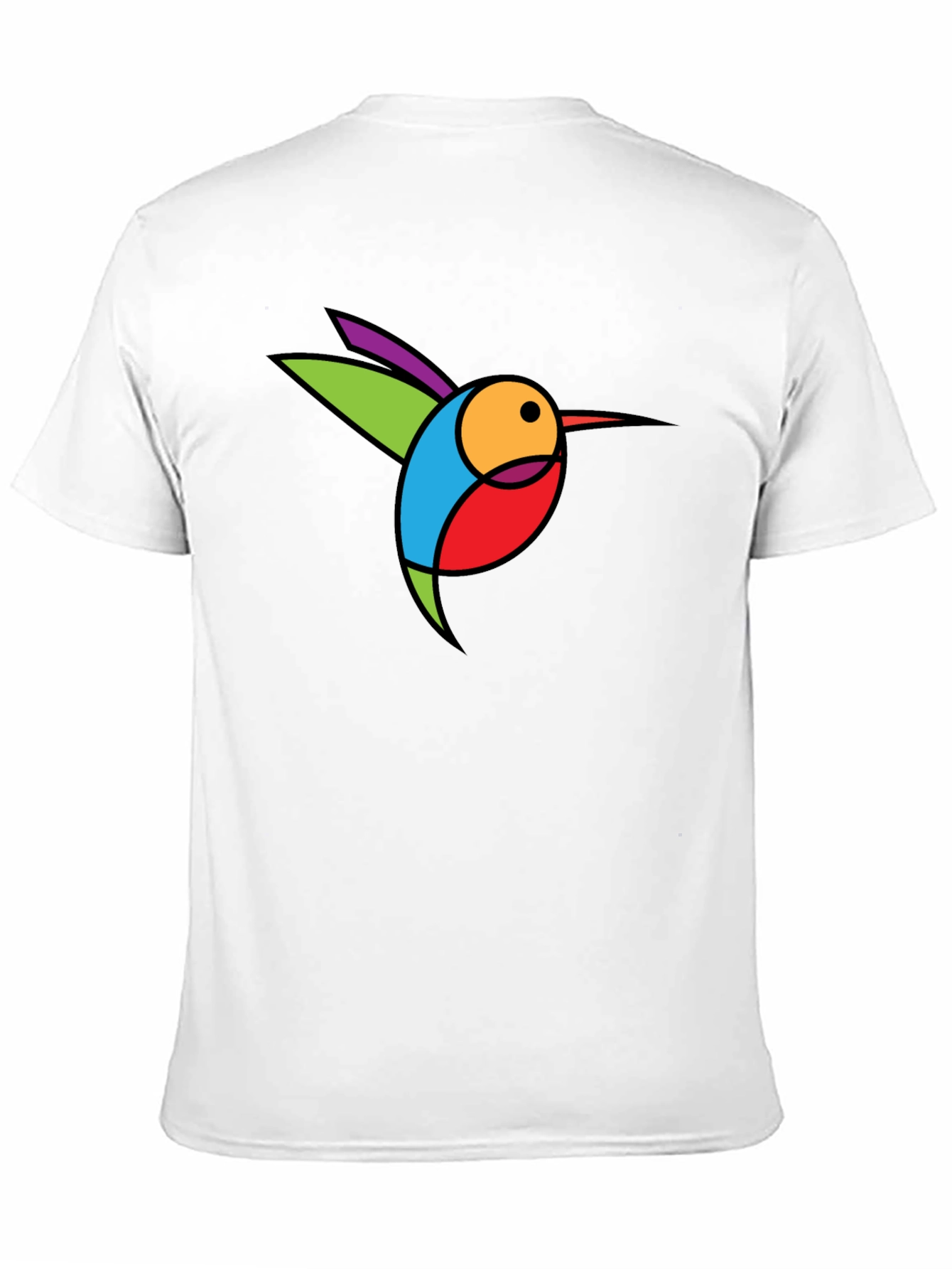 Abstract Hummingbird Graphic Black T-Shirt