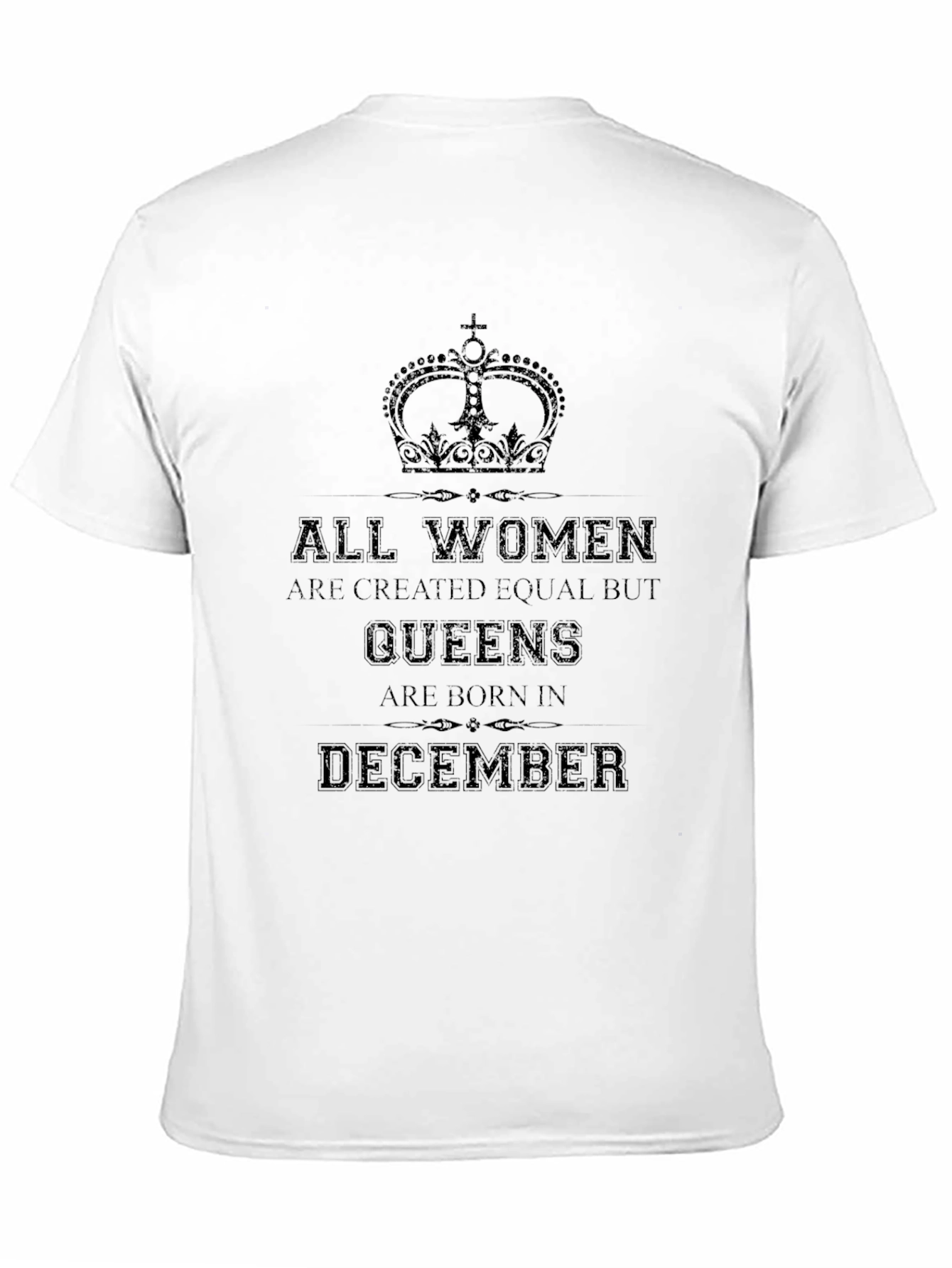 Queens are Born in December Black Graphic Tee