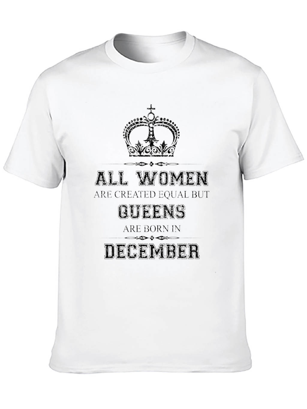 Queens are Born in December Black Graphic Tee