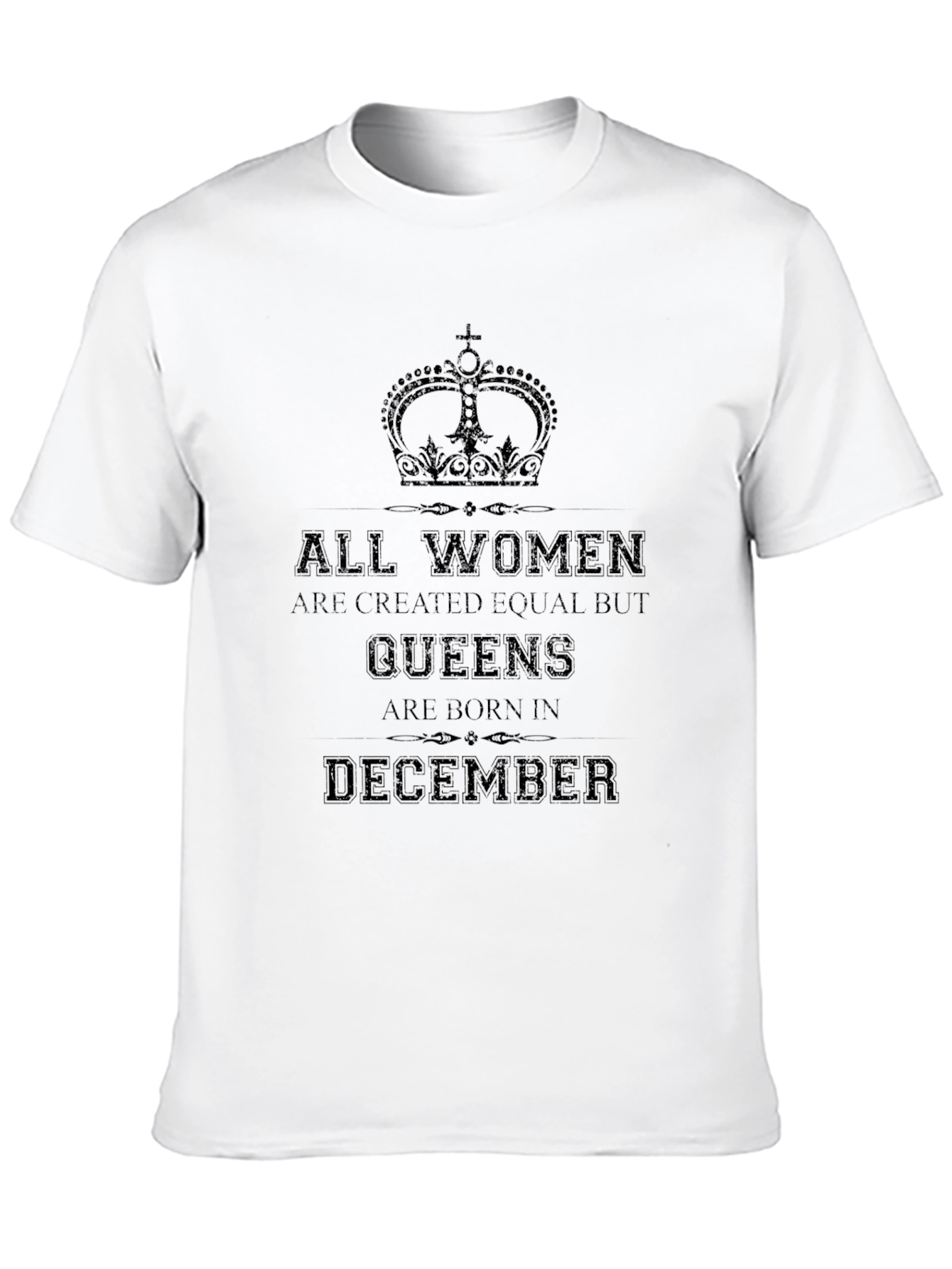 Queens are Born in December Black Graphic Tee