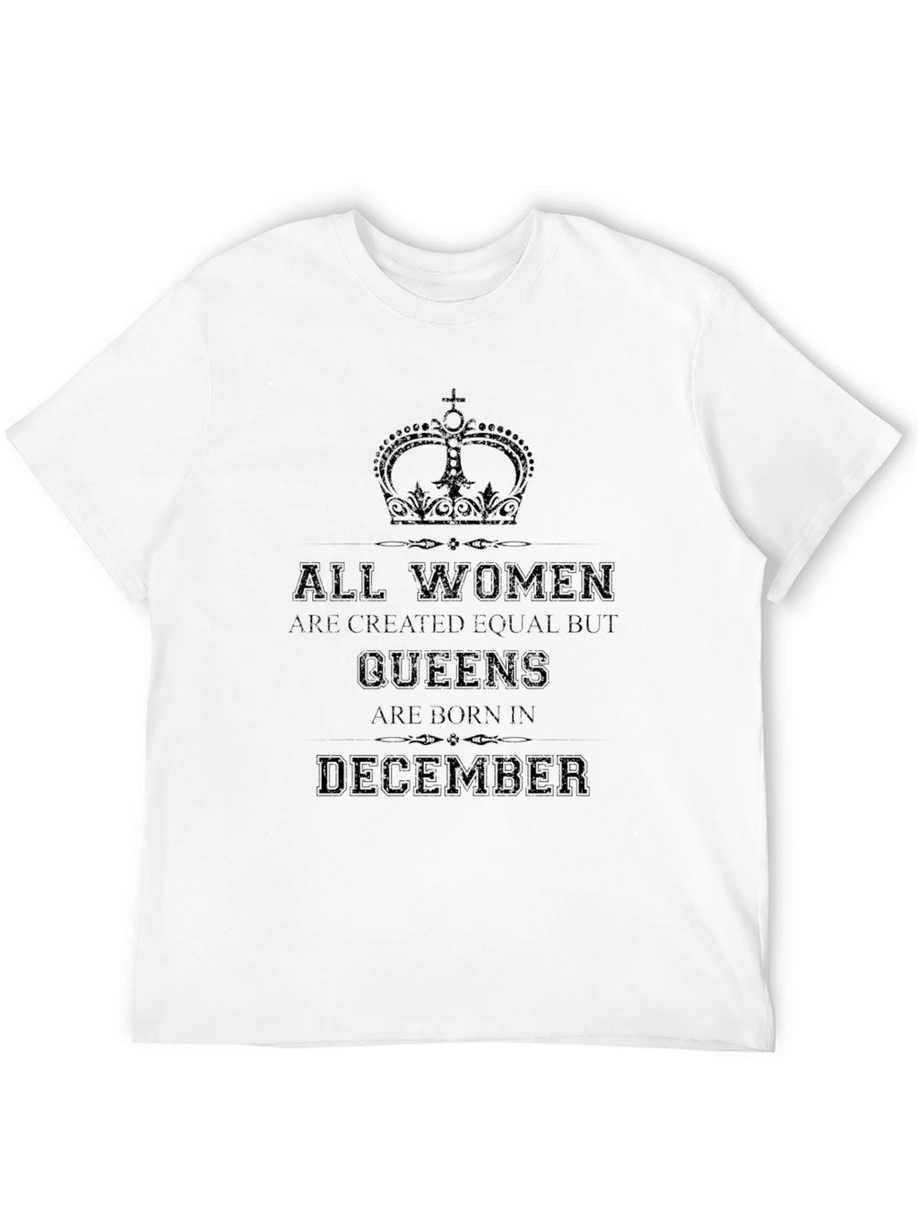 Queens are Born in December Black Graphic Tee