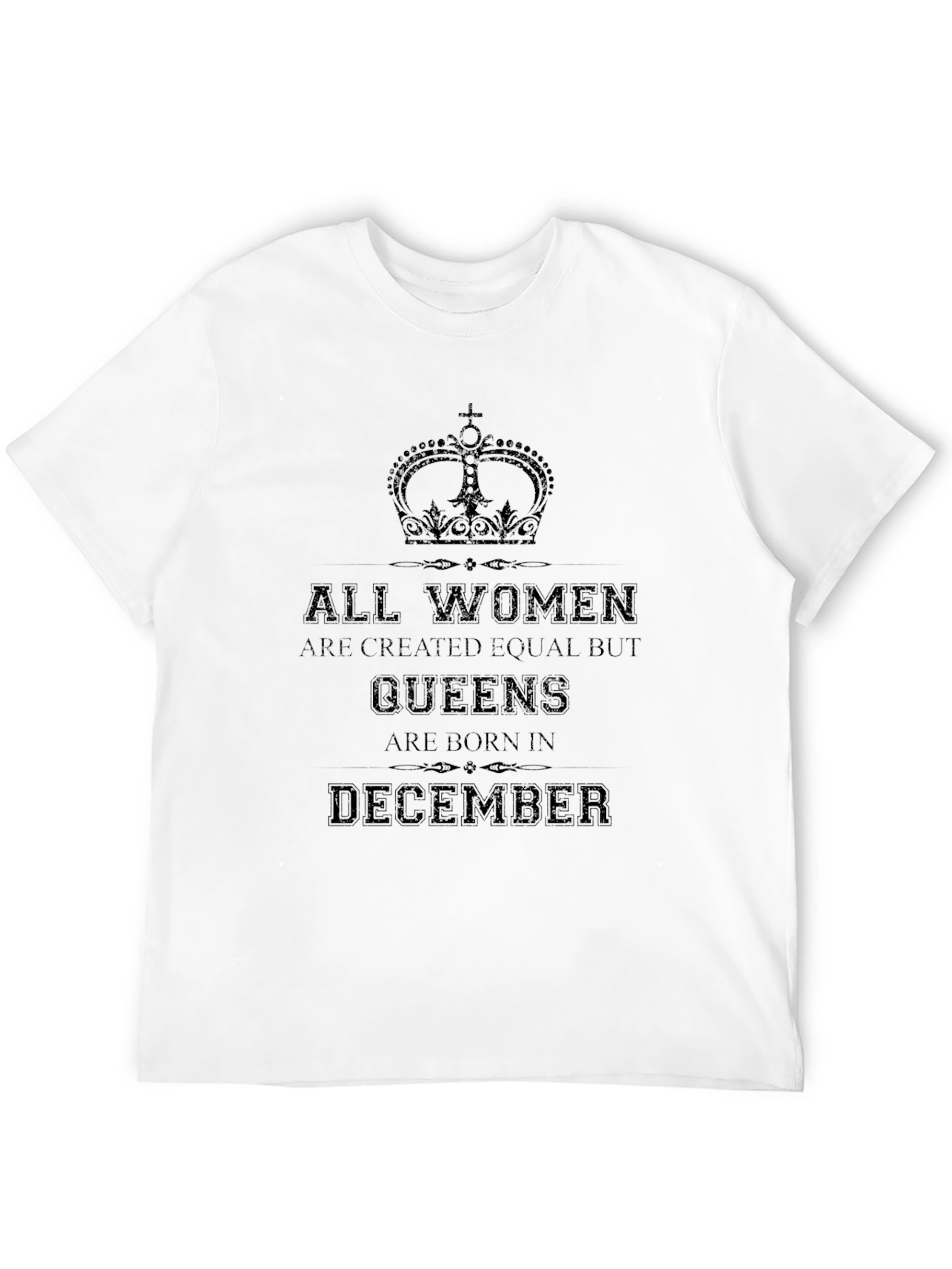 Queens are Born in December Black Graphic Tee