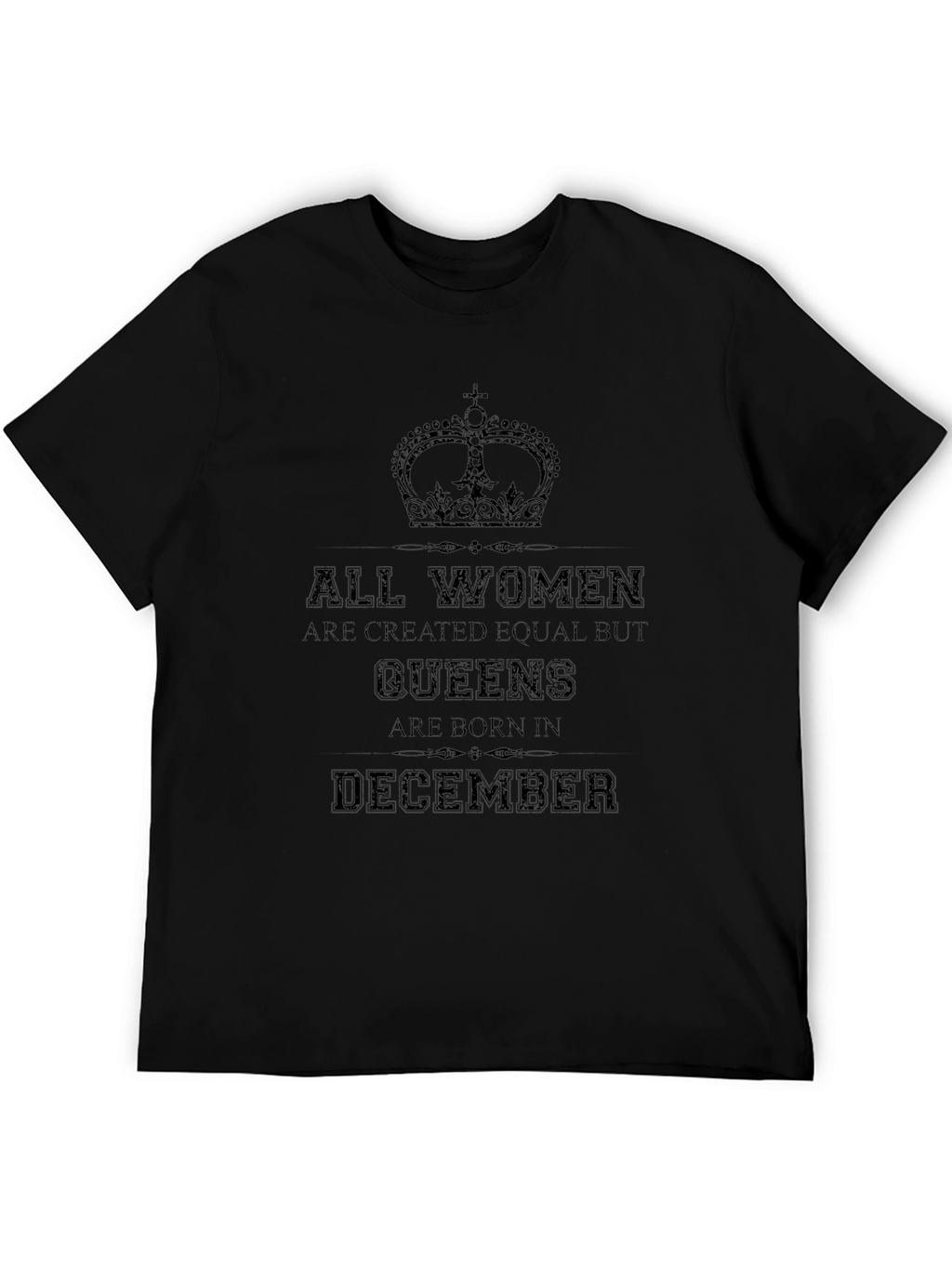 Queens are Born in December Black Graphic Tee