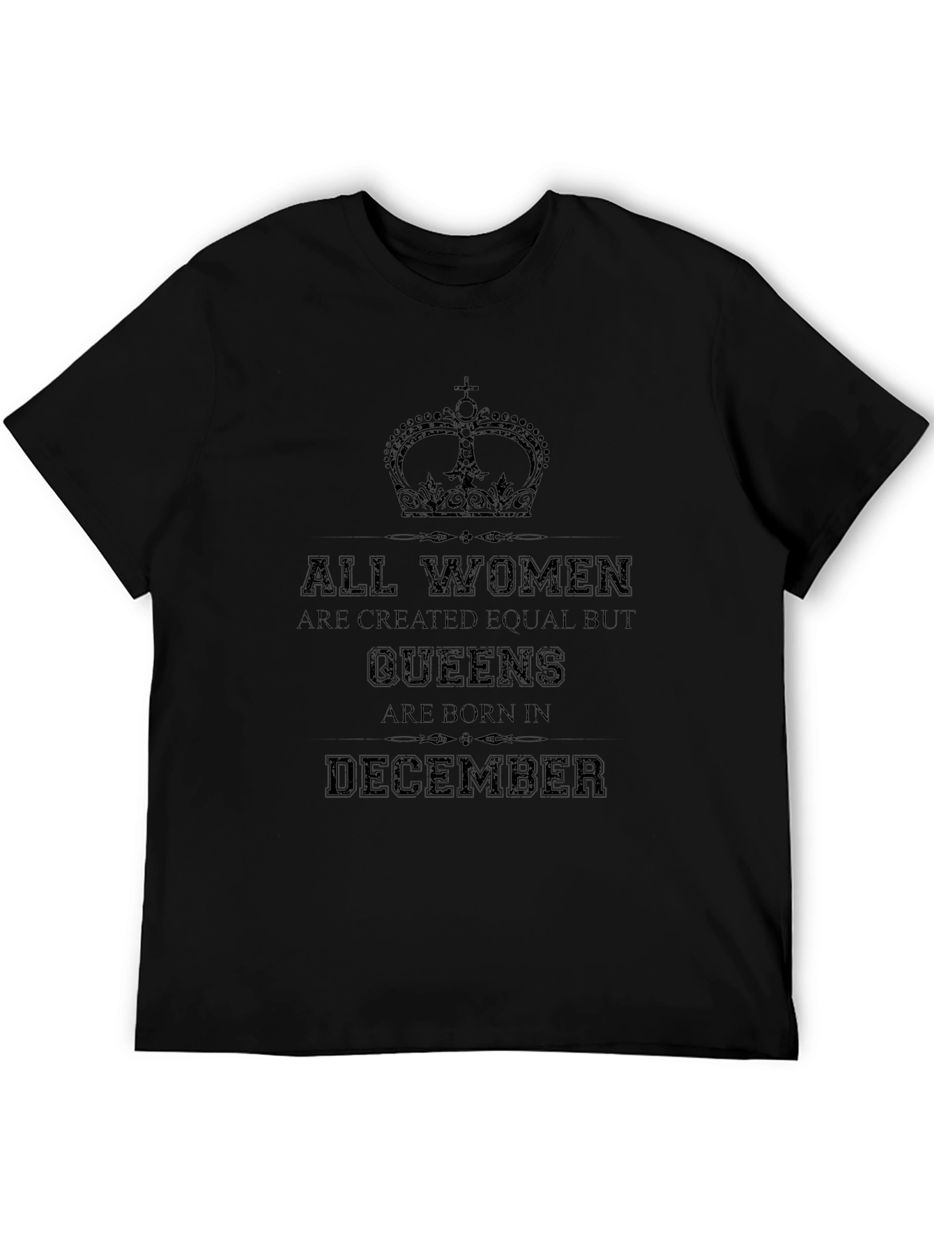 Queens are Born in December Black Graphic Tee