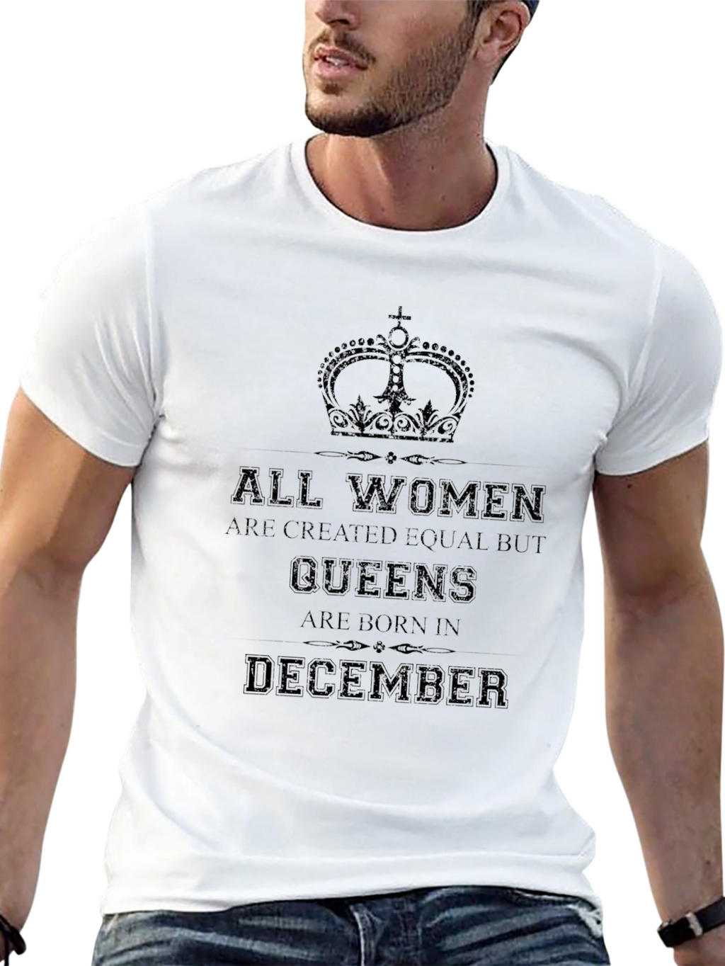 Queens are Born in December Black Graphic Tee