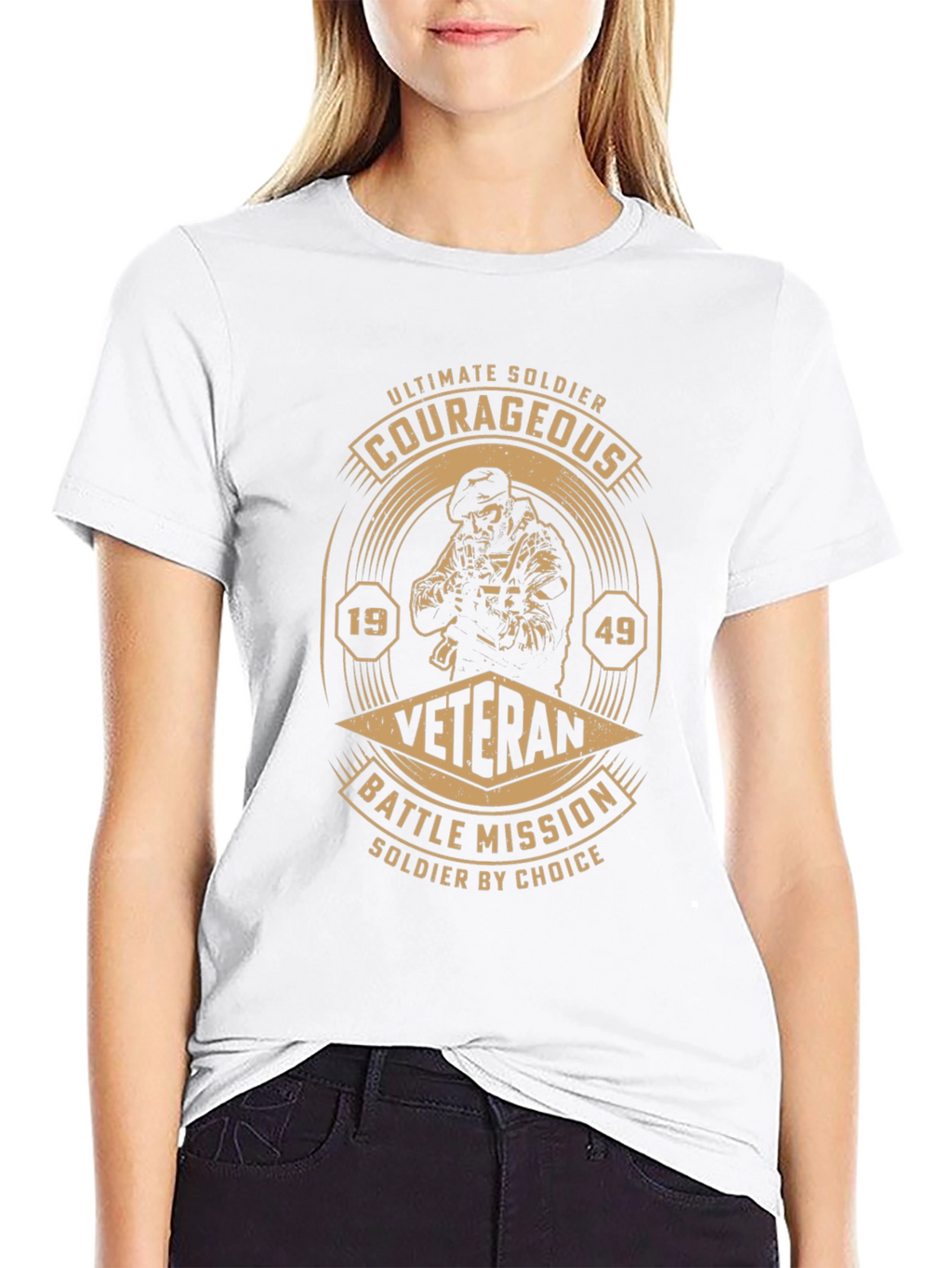 Courageous Veteran Black Graphic T-Shirt