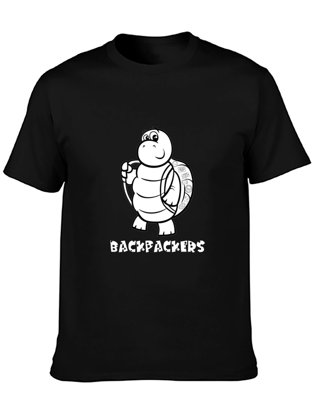 Backpackers Turtle Graphic Black T-Shirt