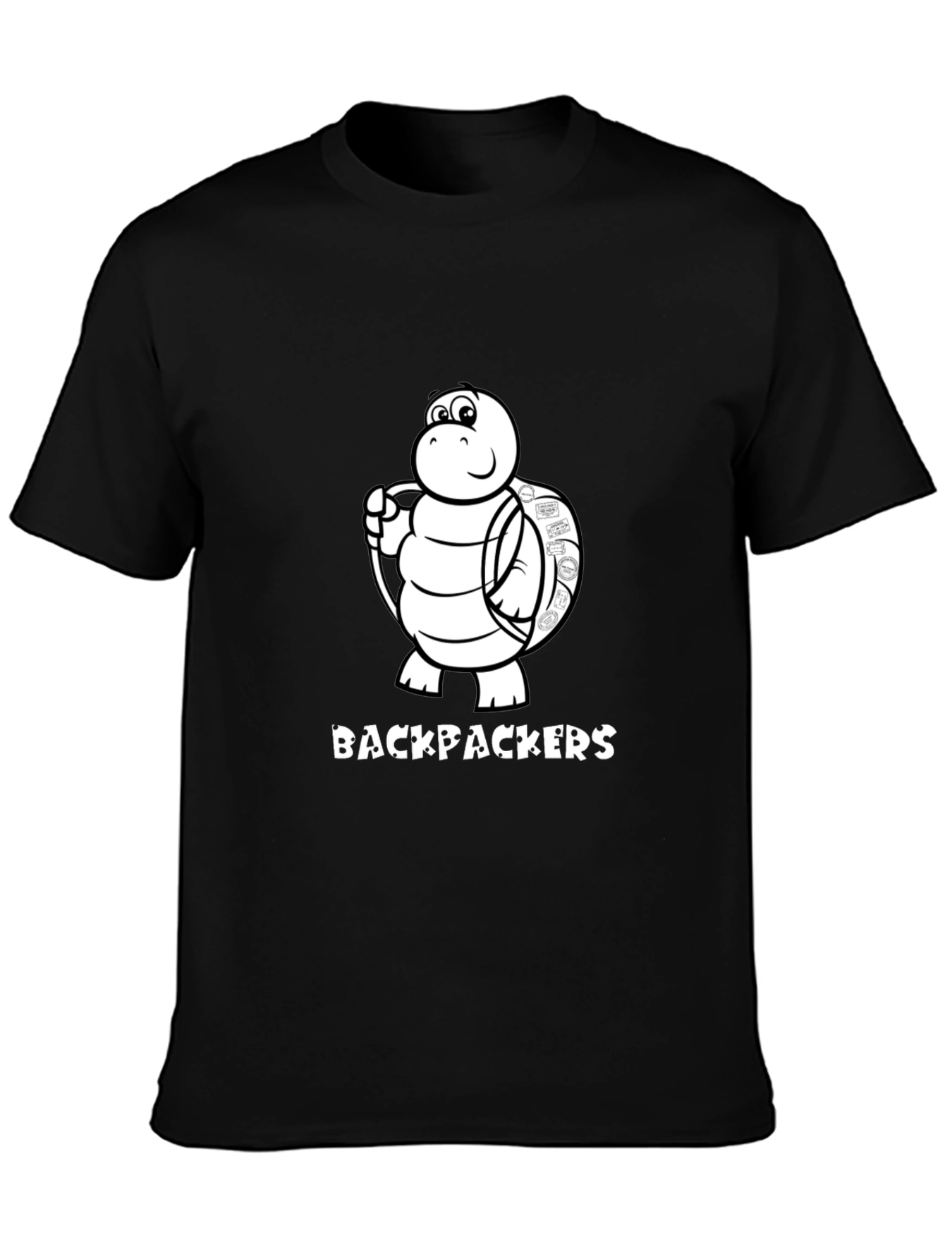 Backpackers Turtle Graphic Black T-Shirt
